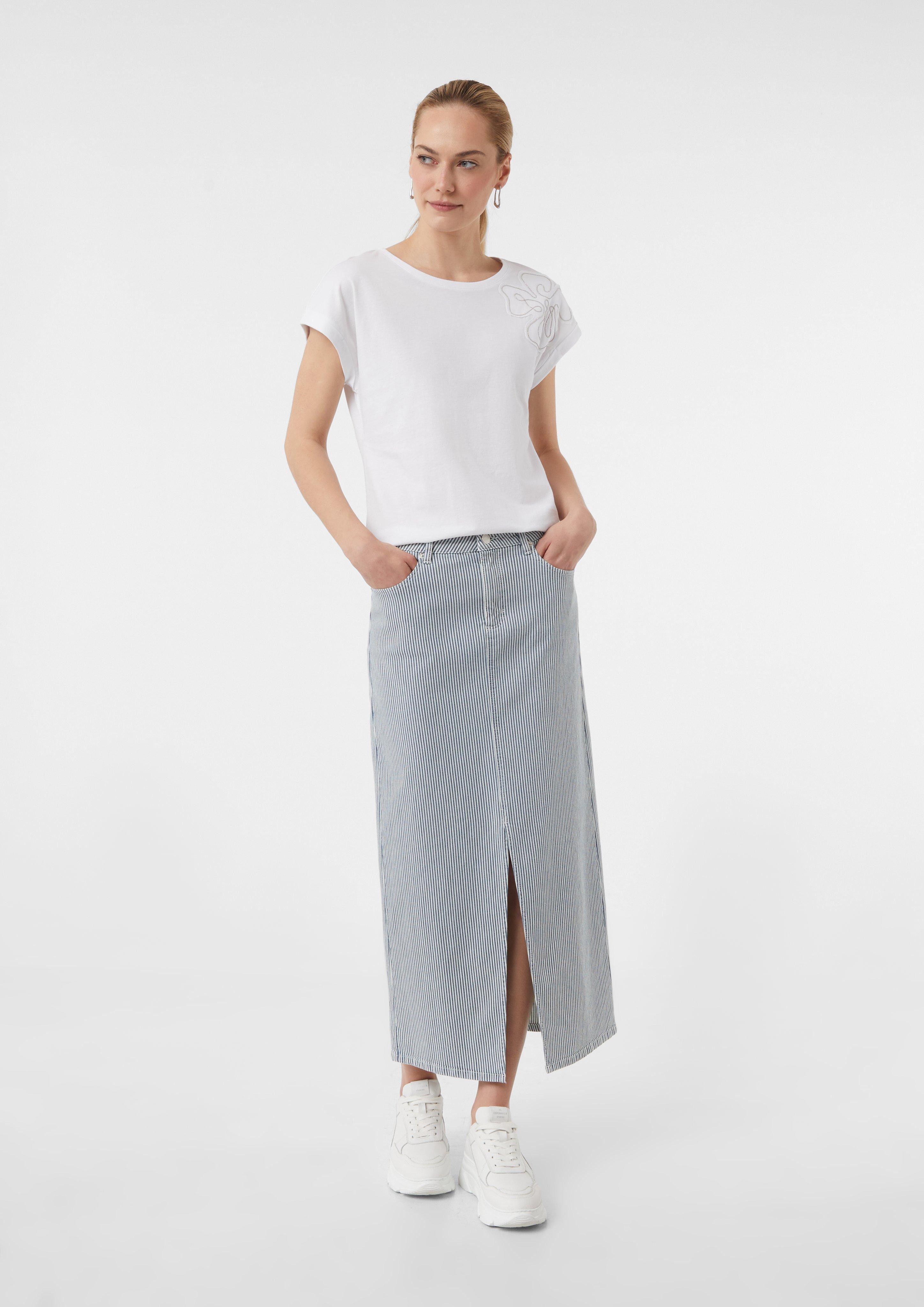 comma casual identity Maxirock Elastischer Jeans-Rock günstig online kaufen
