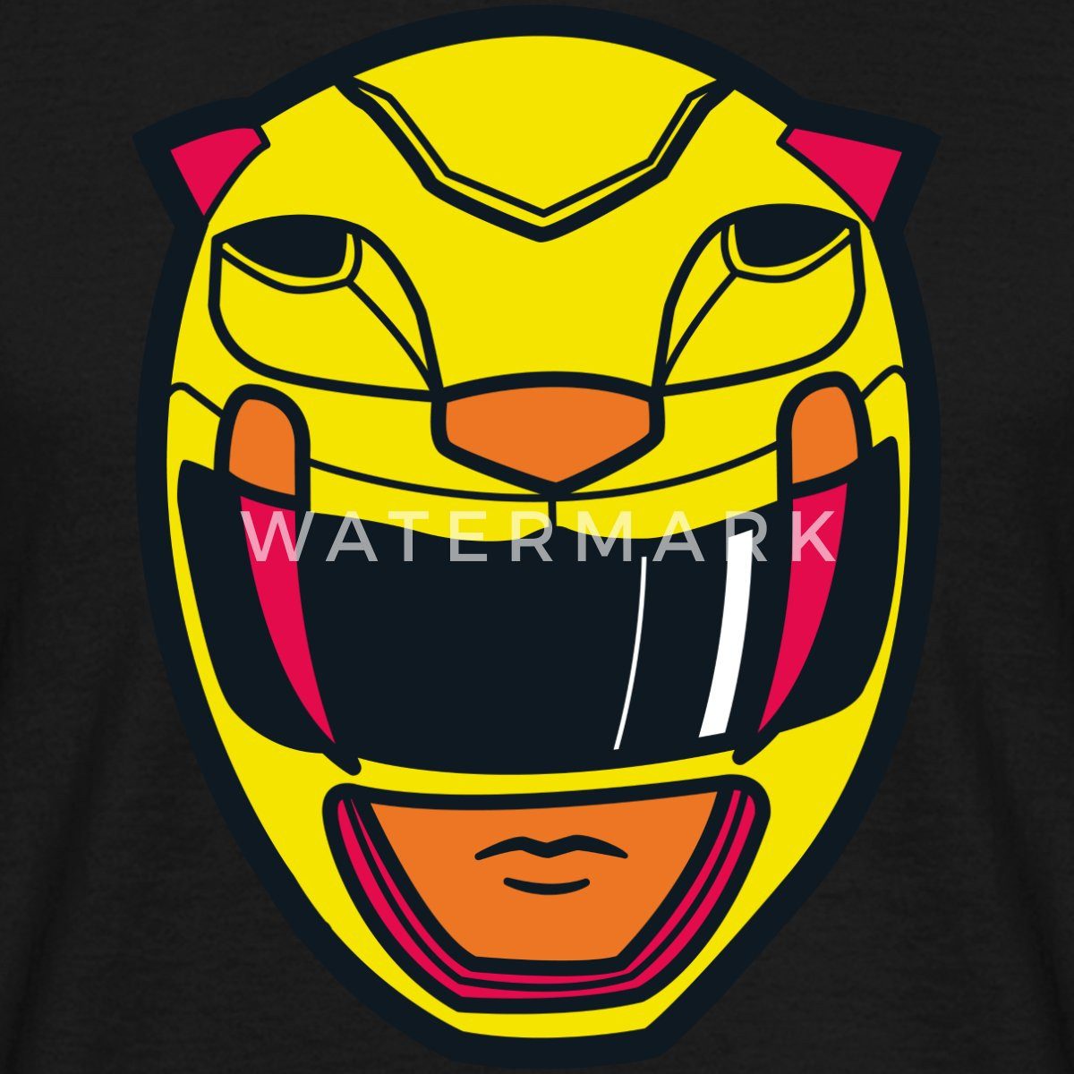 Spreadshirt T-Shirt Power Rangers Gelber Ranger Helm Männer T-Shirt (1-tlg)
