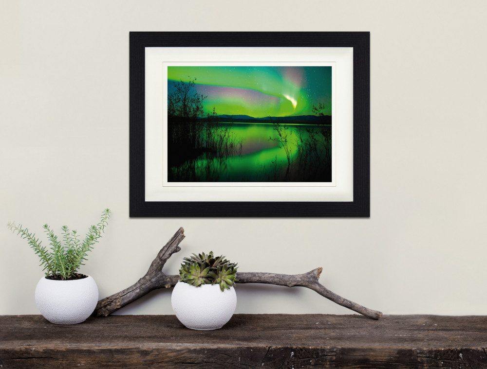 1art1 Poster Polarlichter Gerahmtes Bild Mit Edlem Passepartout