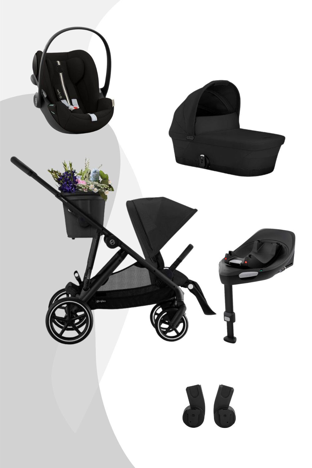 Cybex Kombi-Kinderwagen Gazelle S LUX Travel System - Ease Plus M, Kombinationen, Buggy, Travelsystem, Geschwister, oder Zwillingswagen