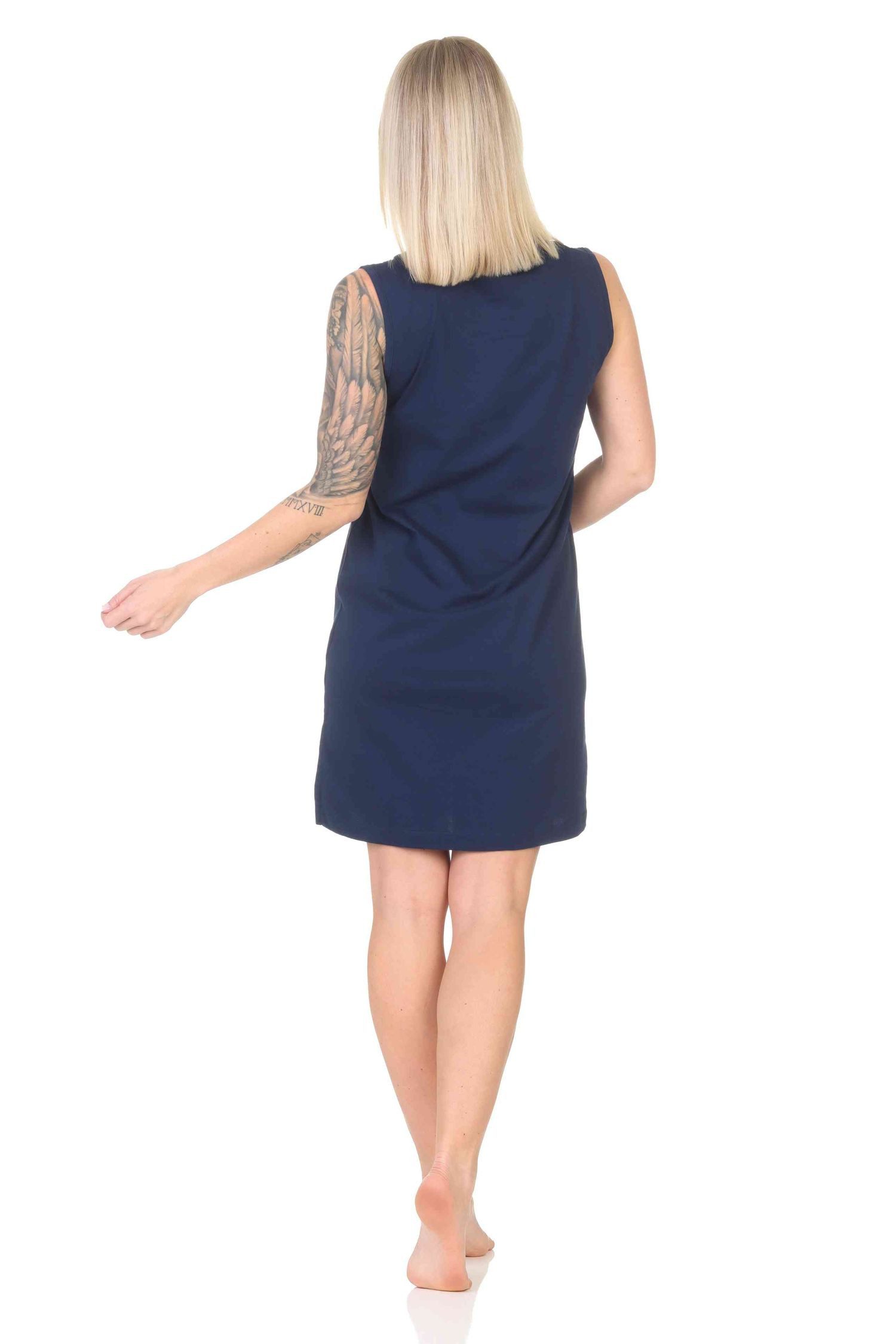 Normann Nachthemd Normann Damen Nachthemd Strandkleid in maritimer Optik