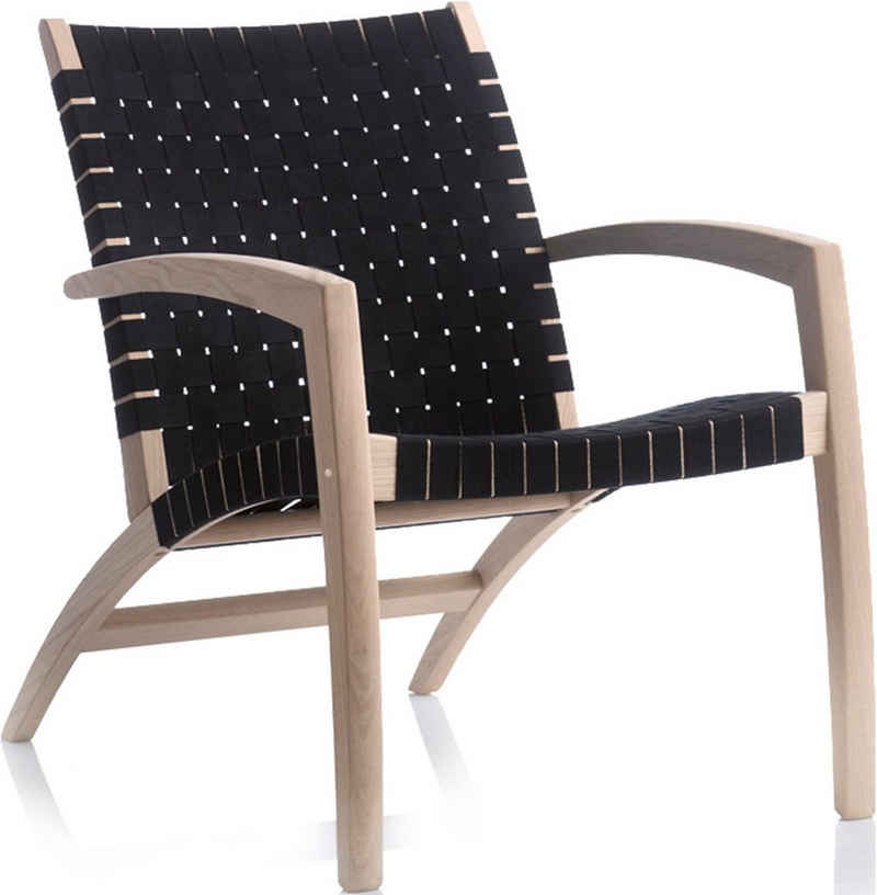 Hammel Furniture Loungesessel Findahl by Hammel Luna, aus massiver Eiche, Sitz und Rückenlehne aus geflochtenem Gurtband