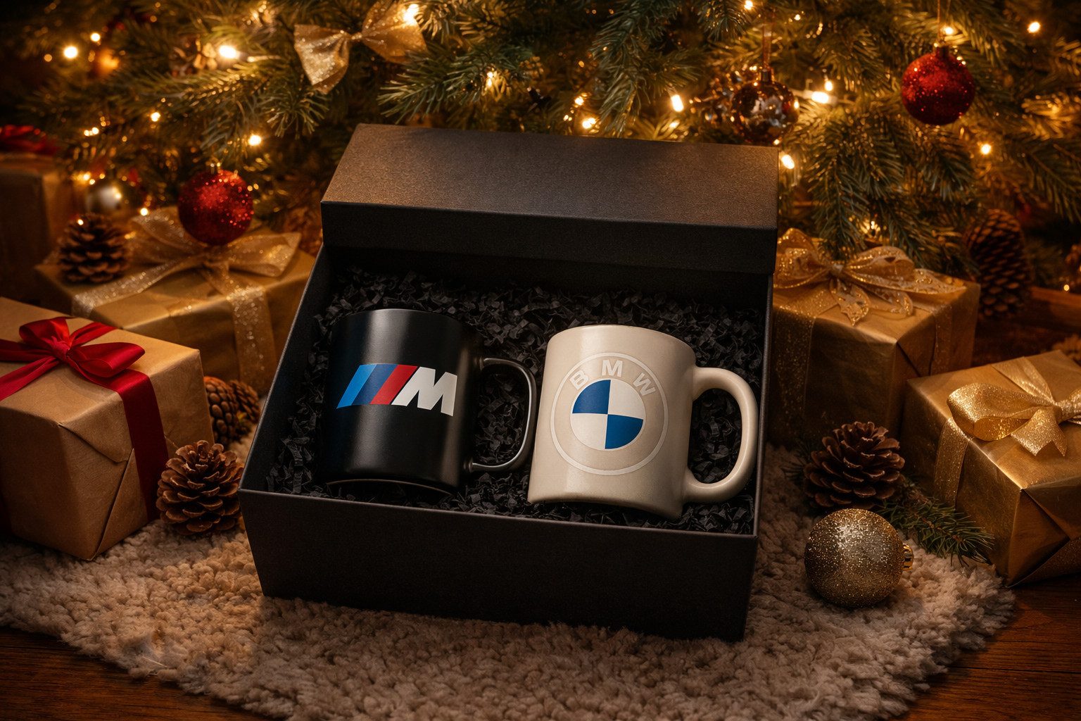 BMW Tasse Exklusive Geschenkbox BMW Fans Stilvoll Leidenschaft Motorsport, 2-tlg.