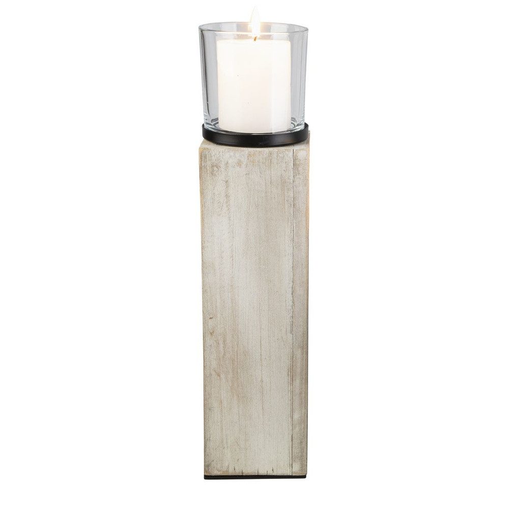 MICA Dekolicht Windlichtsäule braun/klar - ca. günstig online kaufen
