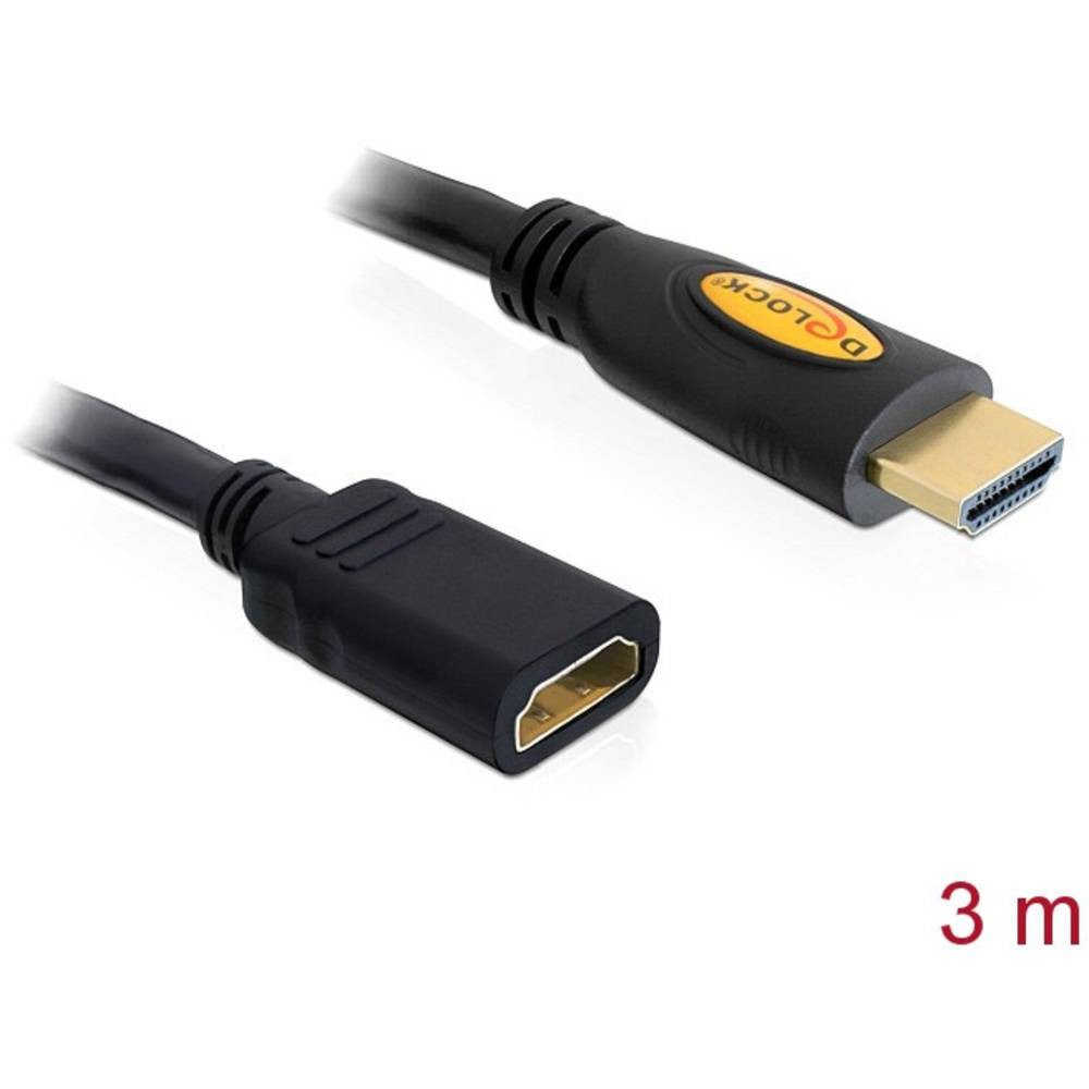 Delock Verlängerungskabel High Speed HDMI mit Ethernet HDMI A 83081 HDMI-Kabel, 4K UHD, vergoldete Steckkontakte