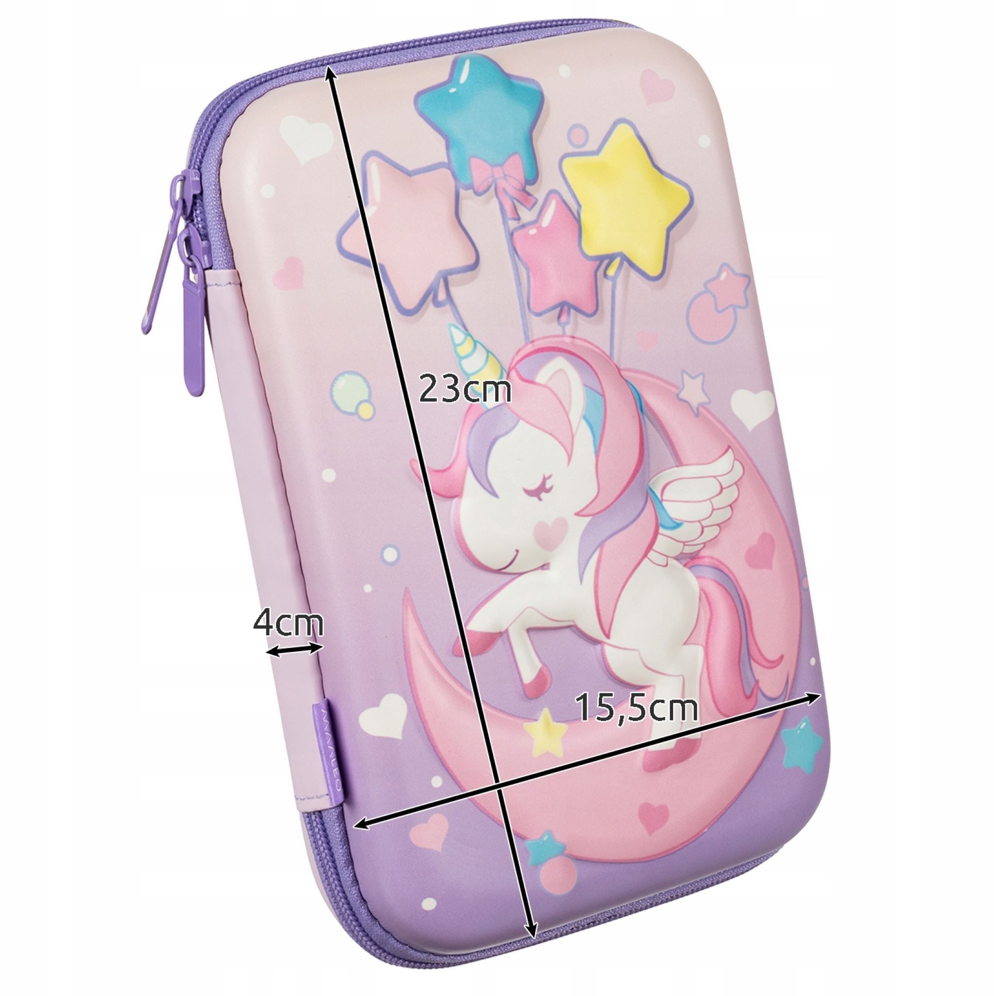 MAALEO Federtasche Schulmäppchen Einhorn 3D Rosa Organizer 3in1 - Ideal für Schule