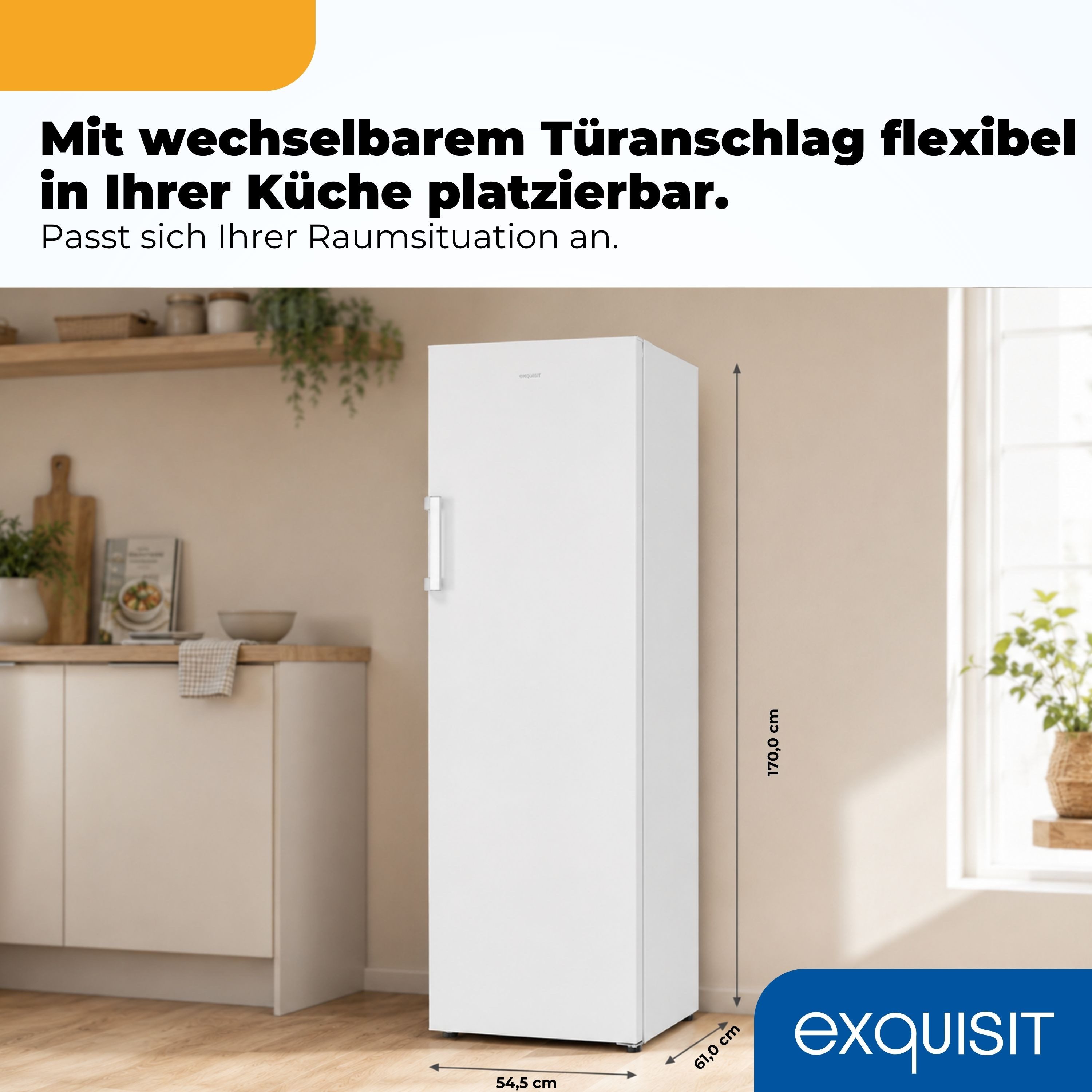 exquisit Gefrierschrank GS5271-NF-H-040D, 170.5 cm hoch, 54 cm breit – Bild 3 von 5
