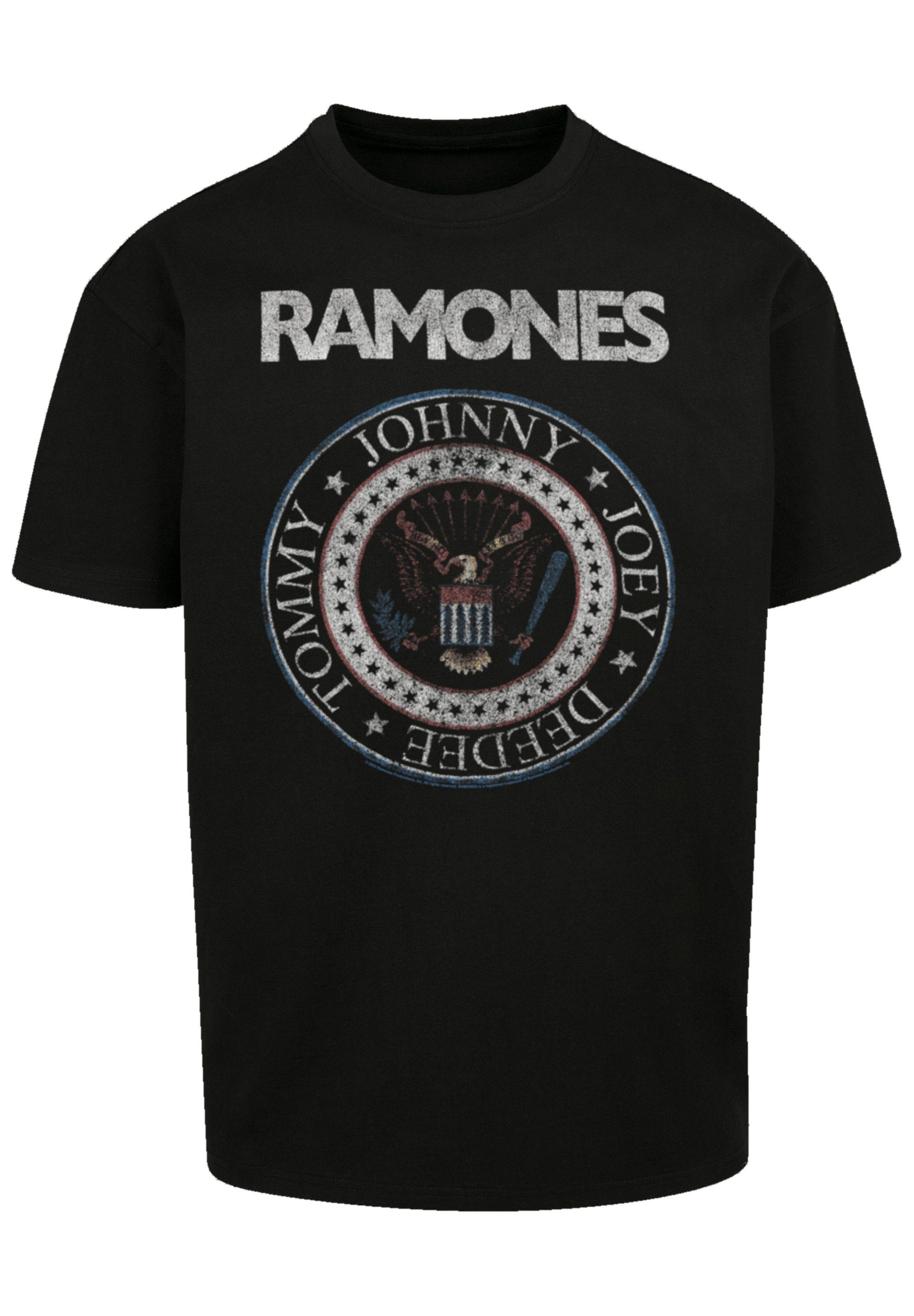 schwarz Band T-Shirt Musik F4NT4STIC Rock Qualität, Seal Band, Rock-Musik Ramones And Red Premium White