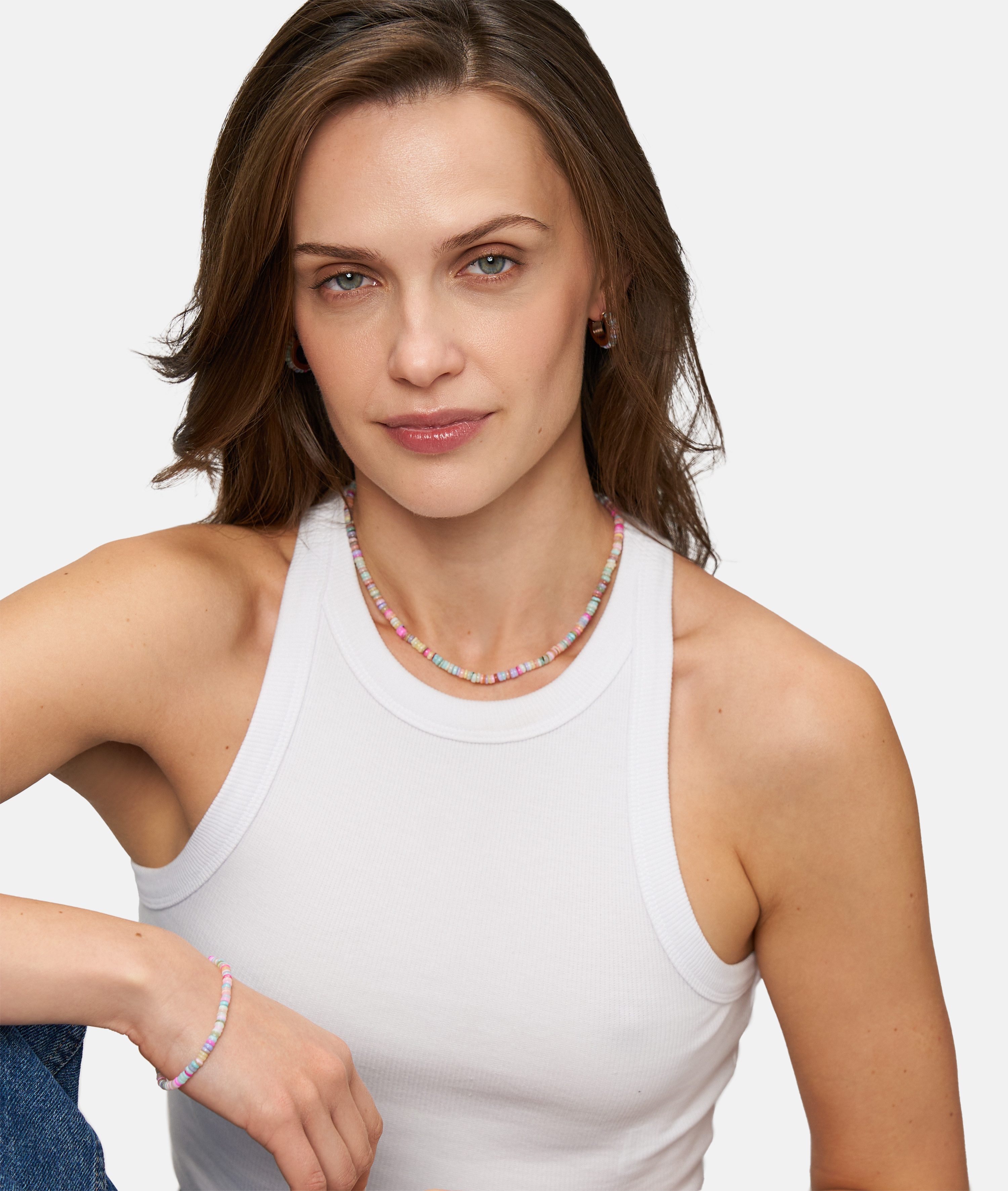 Tamaris Charm-Armband Schmuck Geschenk Edelstahl Armkette All About Beads, mit Naturstein