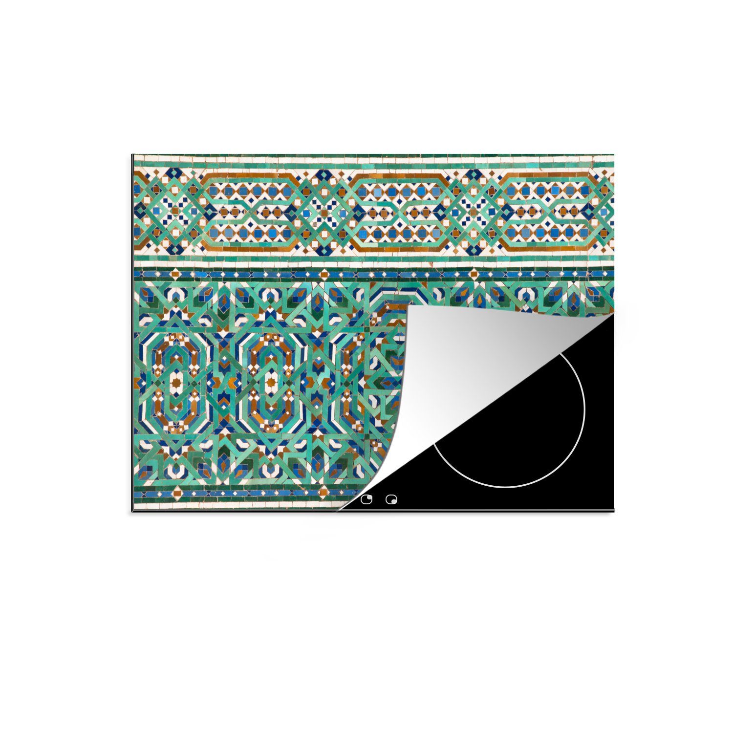 MuchoWow Herdblende-/Abdeckplatte Eine traditionelle marokkanische Mosaikdekoration, Vinyl, (1 tlg), 71x52 cm, Induktionskochfeld Schutz für die küche, Ceranfeldabdeckung