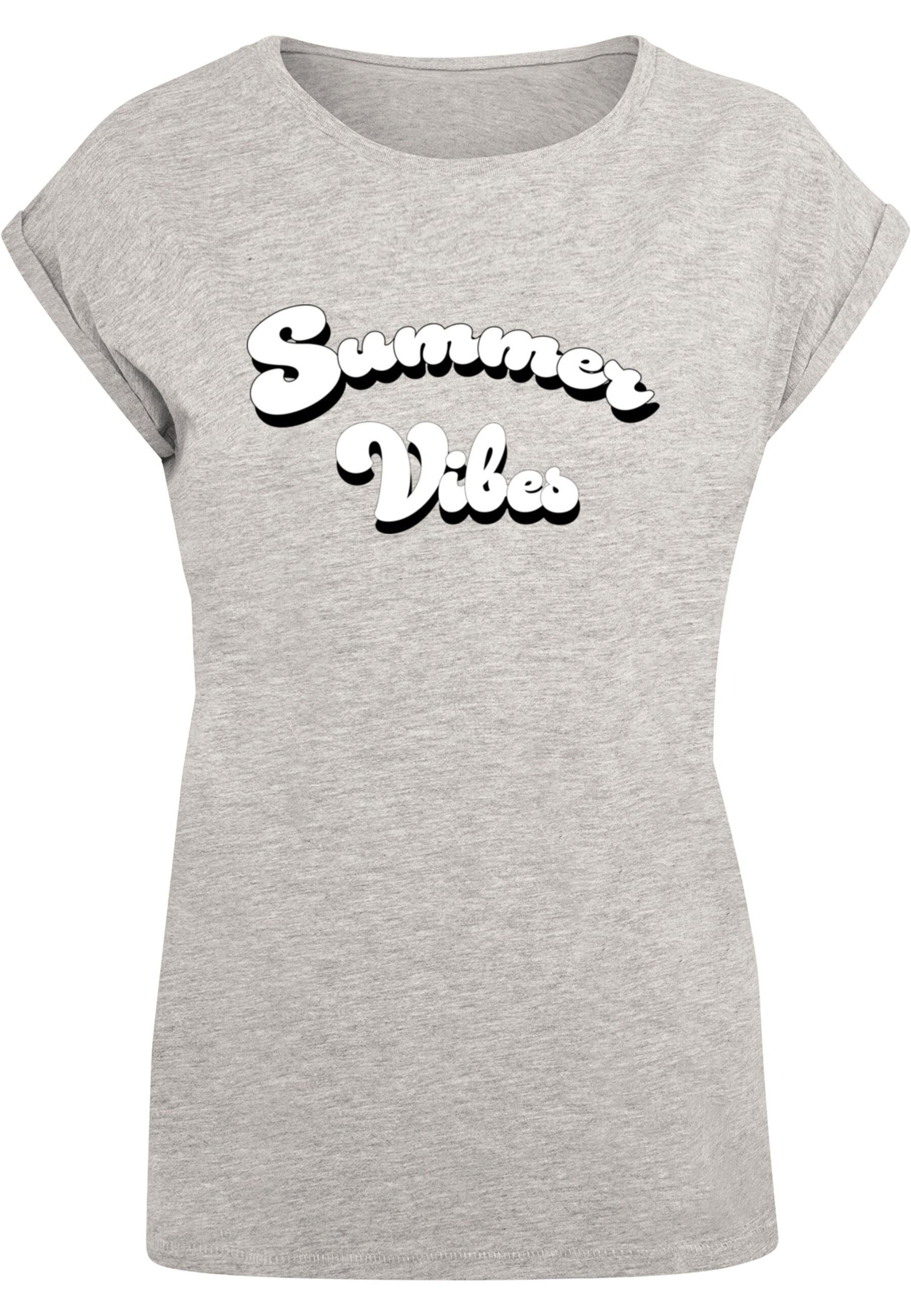 Vibes T-Shirt (1-tlg) Damen Ladies Summer Merchcode Shoulder Extended Tee