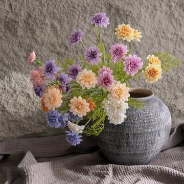 Kunstpflanze 8 Stiele getrockneter Chrysanthemen-Kunstblumen für Heimdekoration, AUKUU, Wohnzimmer, Party-Dekoration, Kunstblumen (ohne Vase)