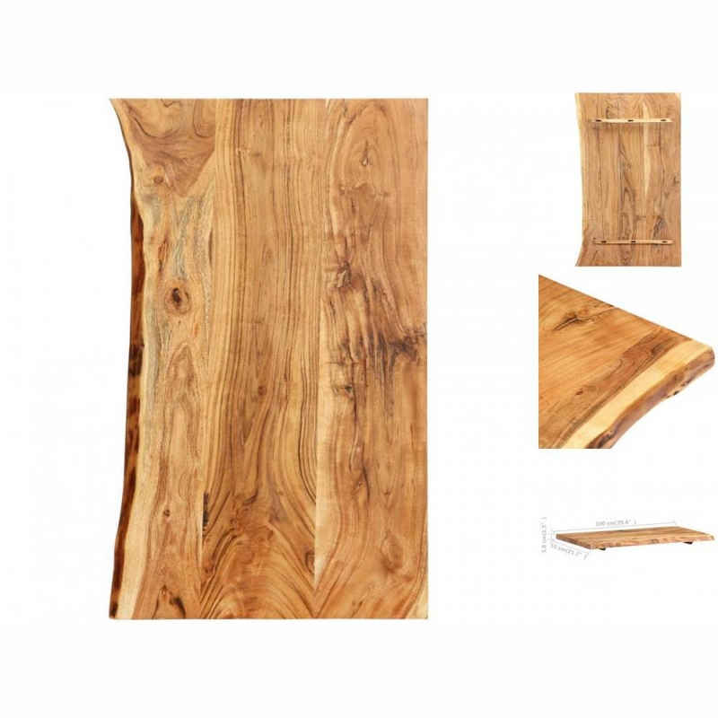 vidaXL Badezimmer-Set Badezimmer-Waschtischplatte Massivholz Akazie 100 x 55 x 3,8 cm