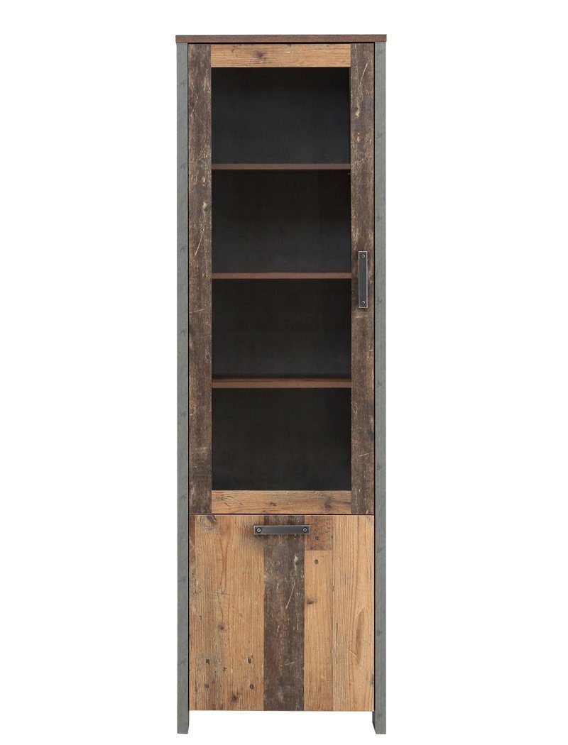 expendio Wohnzimmer-Set Cedric, Wood (Spar-Set, 5-St), Vintage braun mit Old 160(200)x90 cm Synchronauszug