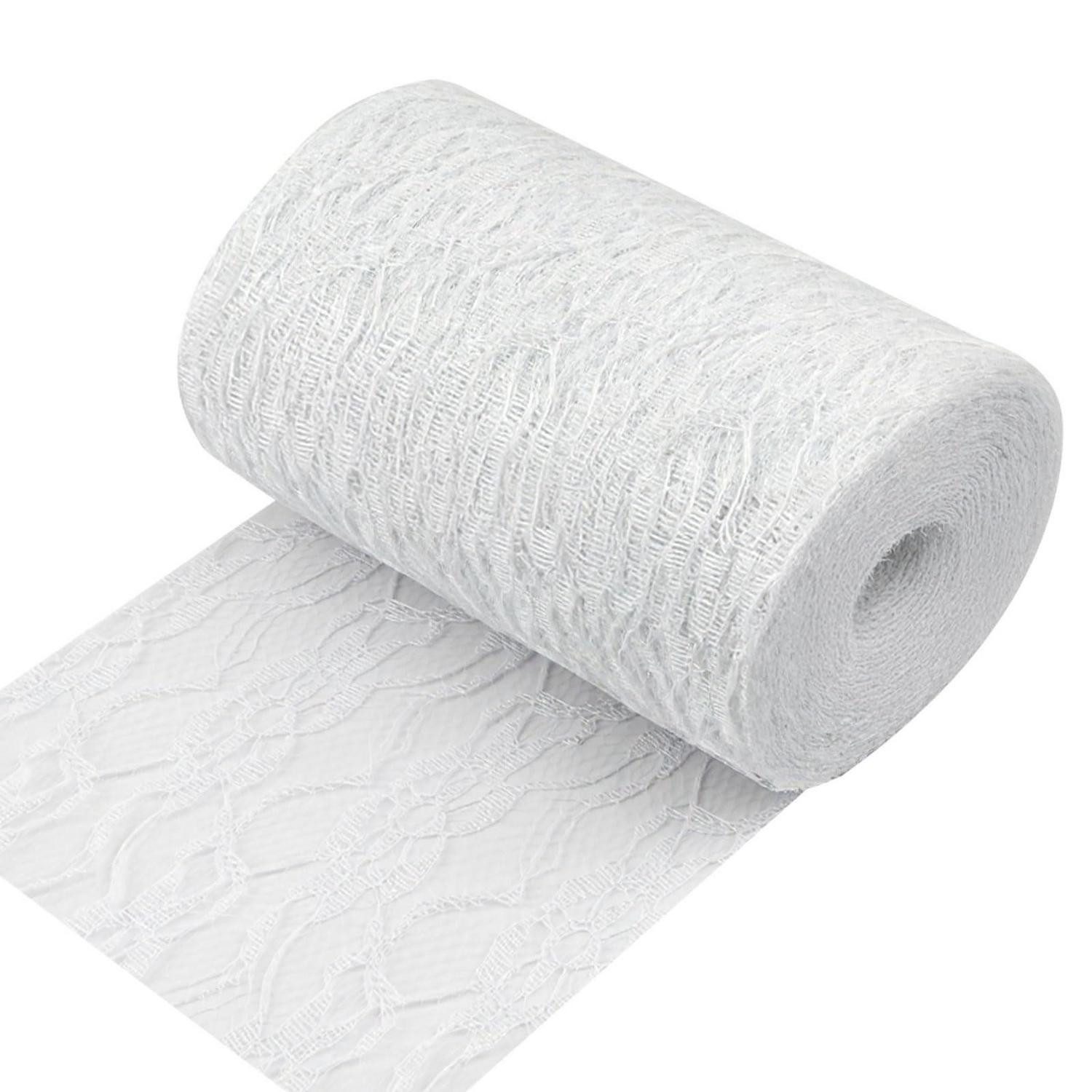 LuxusKollektion Tischläufer Tischläufer Spitze Weiß 15cm x 25m