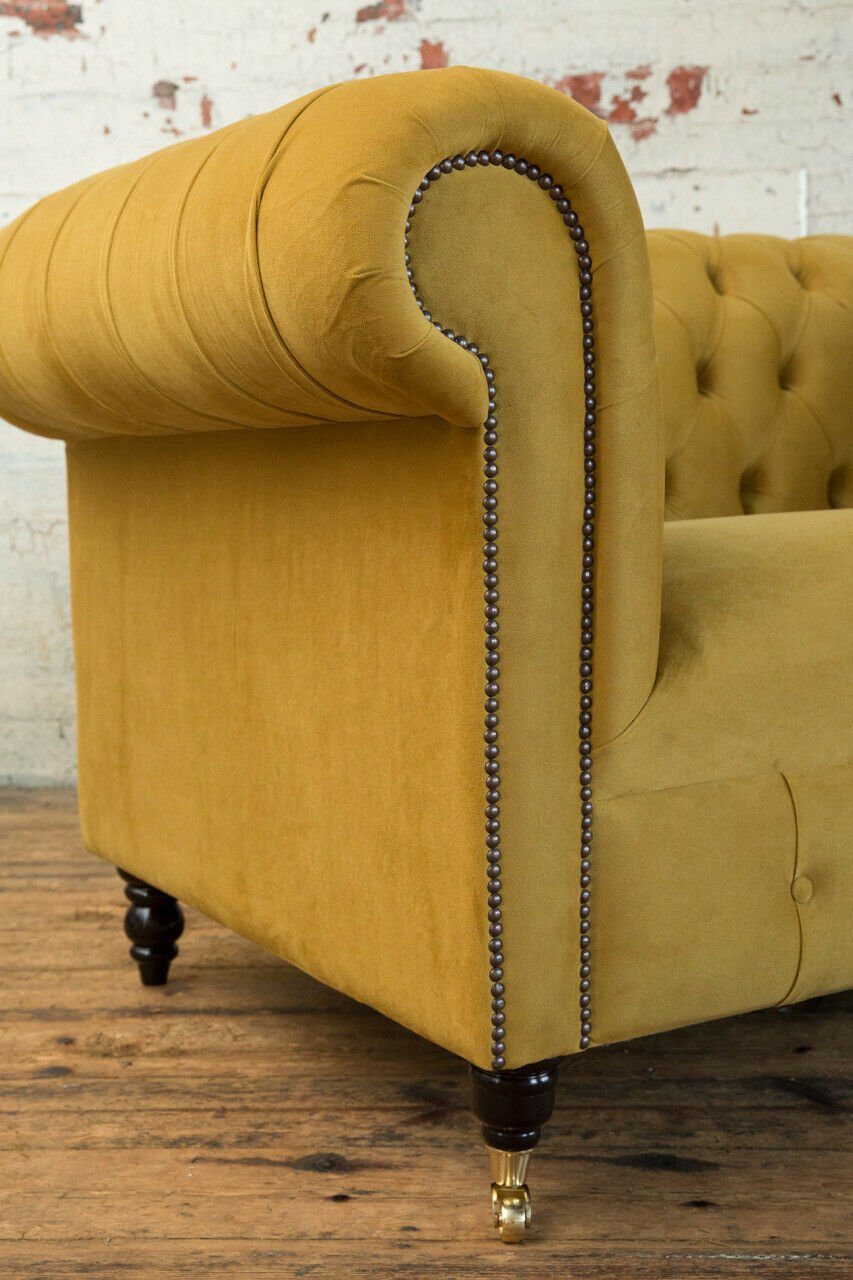 2 Design Sofa Sitzer 185 Chesterfield-Sofa, Couch cm JVmoebel Chesterfield