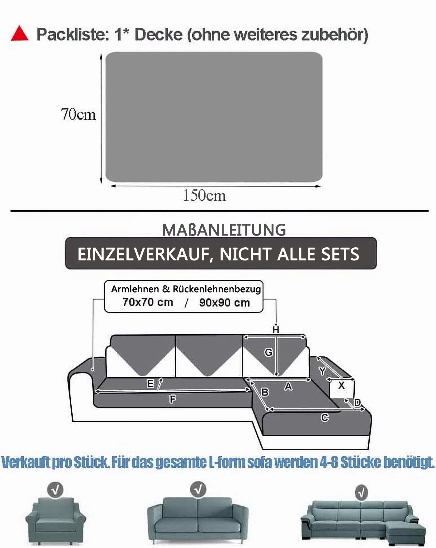 Coonoor Sofaschoner Weiche Flanell Sofa überzug Waschbar - Neue Sitzkissenb günstig online kaufen