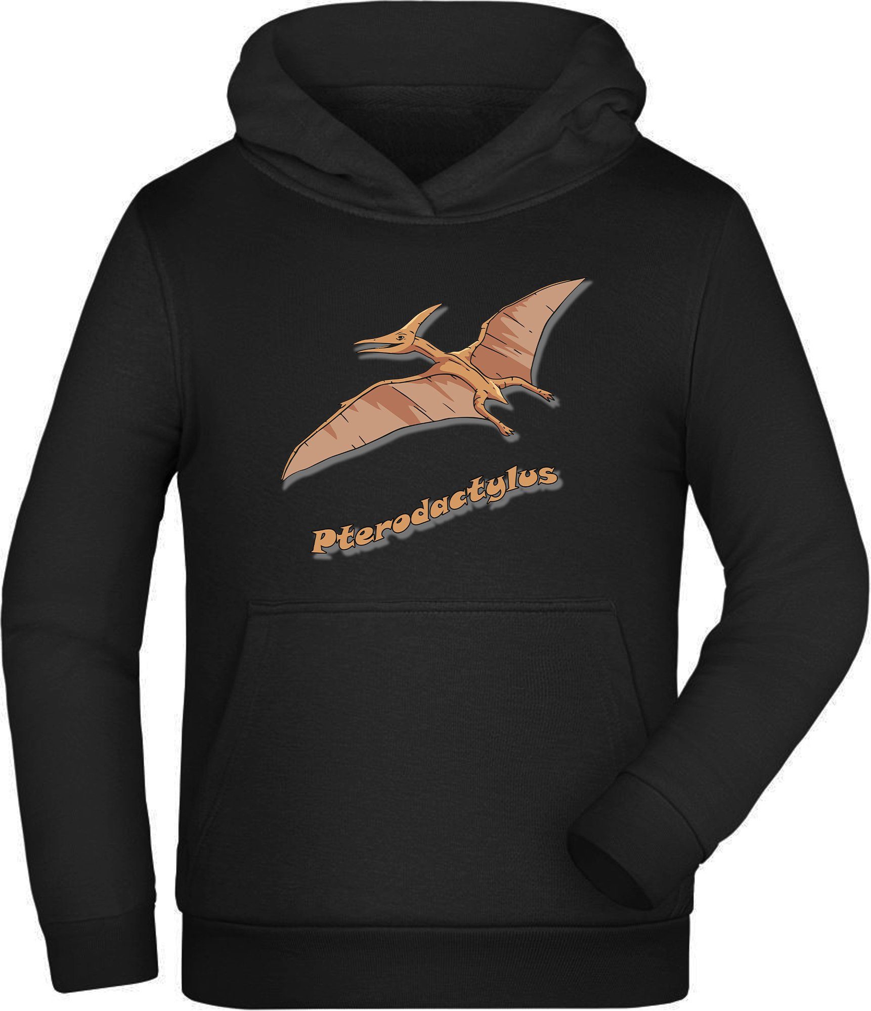 MyDesign24 Hoodie Kinder Kapuzen Sweatshirt - Mit Flugsaurier Pterodaktylus Kapuzensweater mit Aufdruck, i55