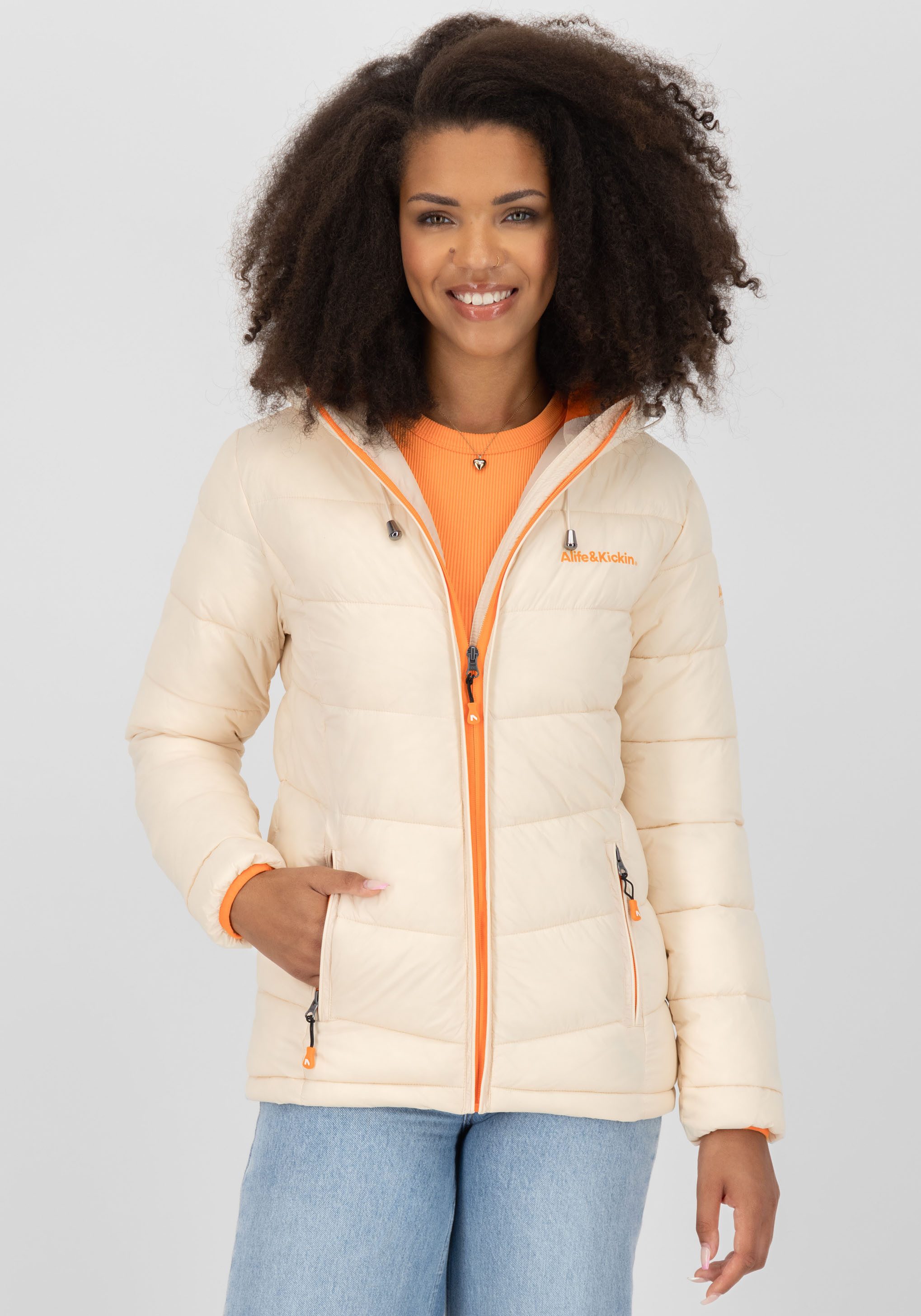 Alife & Kickin Steppjacke AndriaAK leichte, taillierte Übergangsjacke mit breiter Steppung und Kapuze