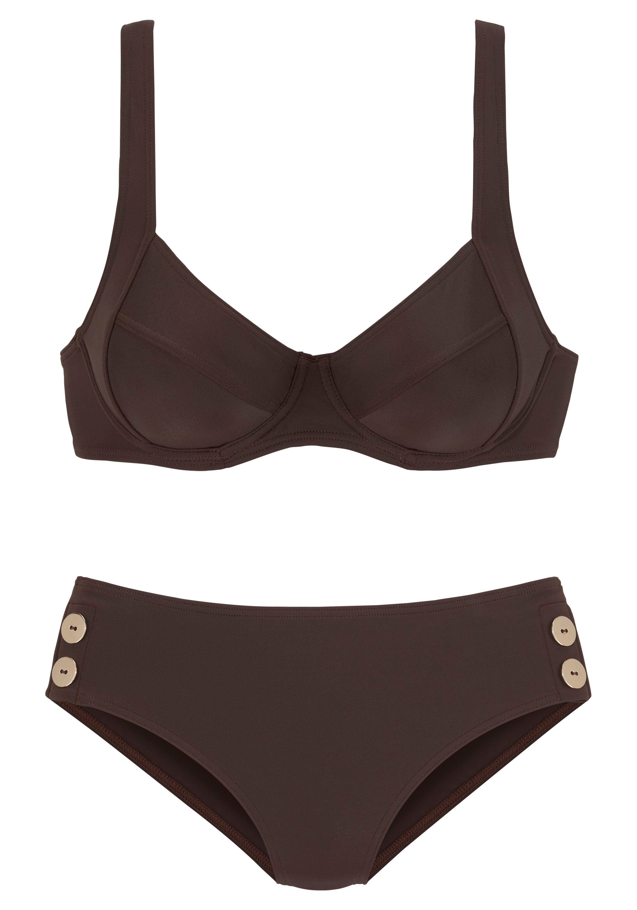 Vivance by Lascana Bügel-Bikini mit goldfarbenen Zierknöpfen – Bild 2 von 5