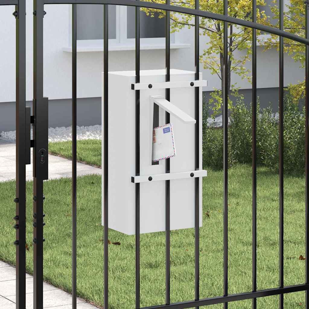 vidaXL Briefkasten Briefkasten mit Speicher mit Tür Weiß 30 x 20 x 55 cm Stahl (1-St)
