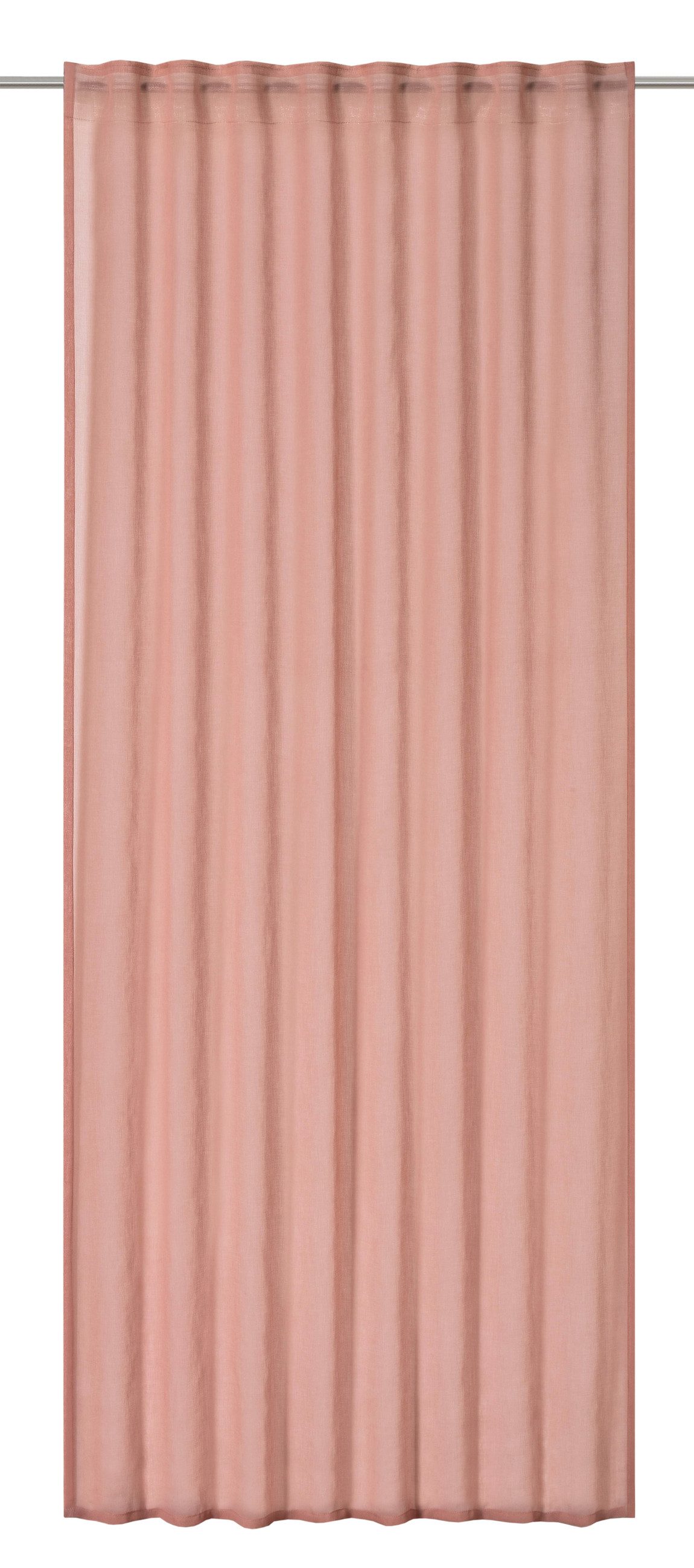 ELBERSDRUCKE Vorhang Vorhang mit verdeckten Schlaufen Air Uni rosa 255 x 140 cm (1 St), Multifunktionsband, halbtransparent, Polyester, einfarbig, modern