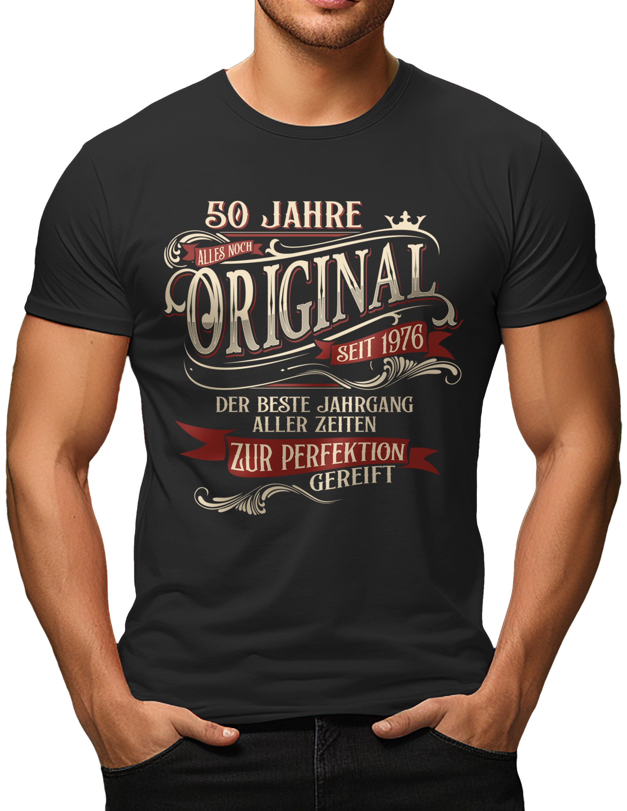 LOBO NEGRO® T-Shirt als Geschenk zum 50. Geburtstag - zur Perfektion gereif günstig online kaufen