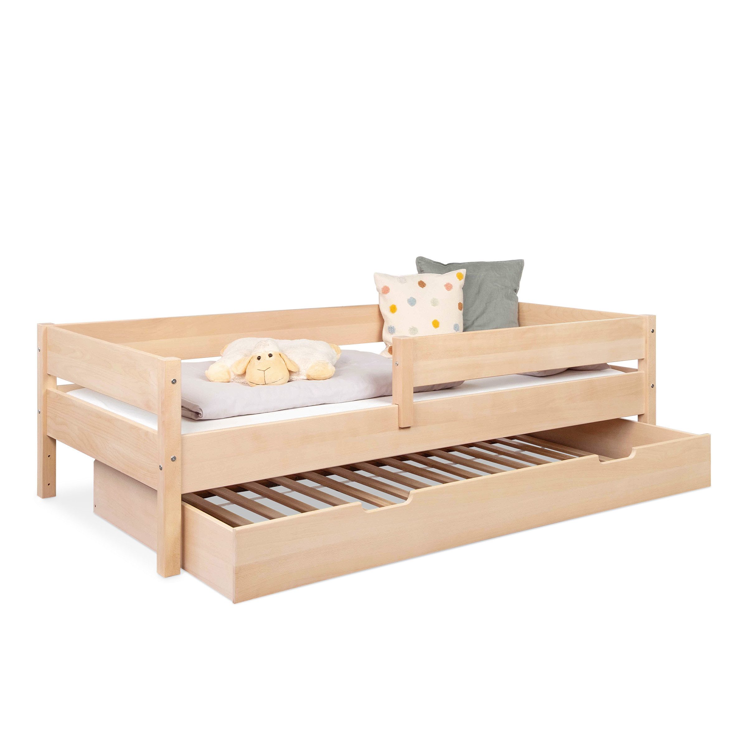 Ehrenkind Kinderbett Buche Nova, Kinderbett mit Rausfallschutz (aus massivem Buchenholz)