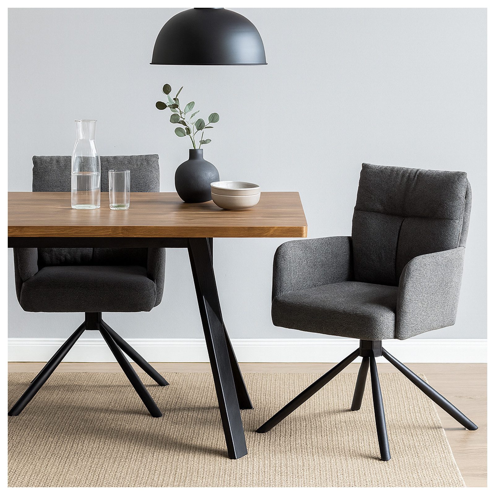 HTI-Living Esszimmerstuhl Esszimmerstuhl Kyra Anthrazit 2er-Set günstig online kaufen