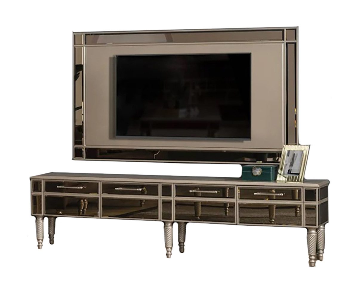 Xlmoebel Wohnwand Designer Sideboard und Luxus TV-Rahmen für goldenes Wohnzimmer 2tlg, (2-St., Sideboard + TV Rahmen), Hergestellt in Europa