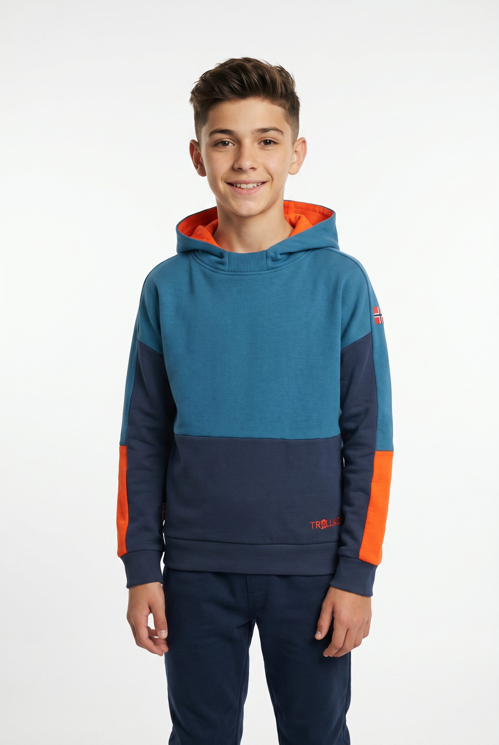 TROLLKIDS Kapuzensweatshirt KIDS RONDANE SWEATER mit farblich passender Fütterung, aus Baumwolle