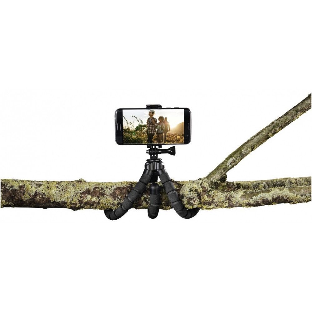 Hama Hama Flex Stativ für Smartphone und GoPro (26cm) schwarz. Handstativ (Faltbares Design für einfache Nutzung)