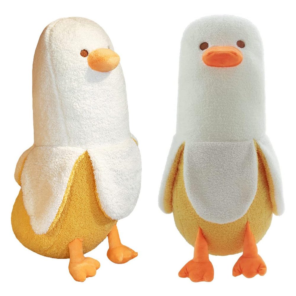 TUWENA Kuscheltier Plüschtier Banane Ente, Kawaii Ente Banane Kissen, Weiches Spielzeug