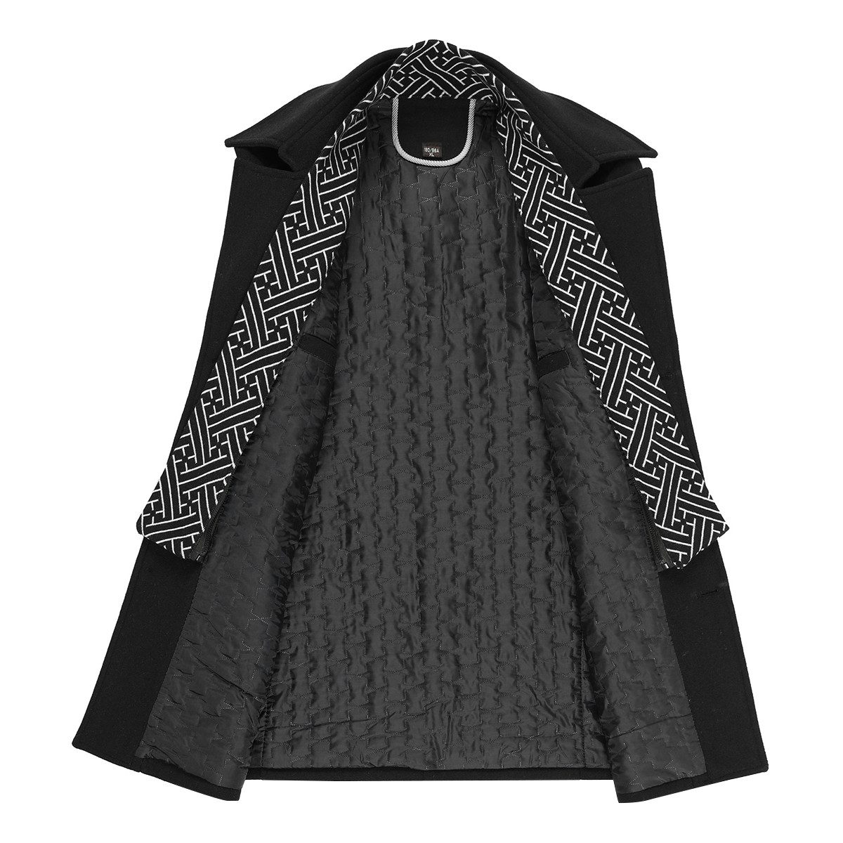 Allthemen Kurzmantel mit abnehmbarem Fake-Kragen Wintermantel Herren Wollmantel