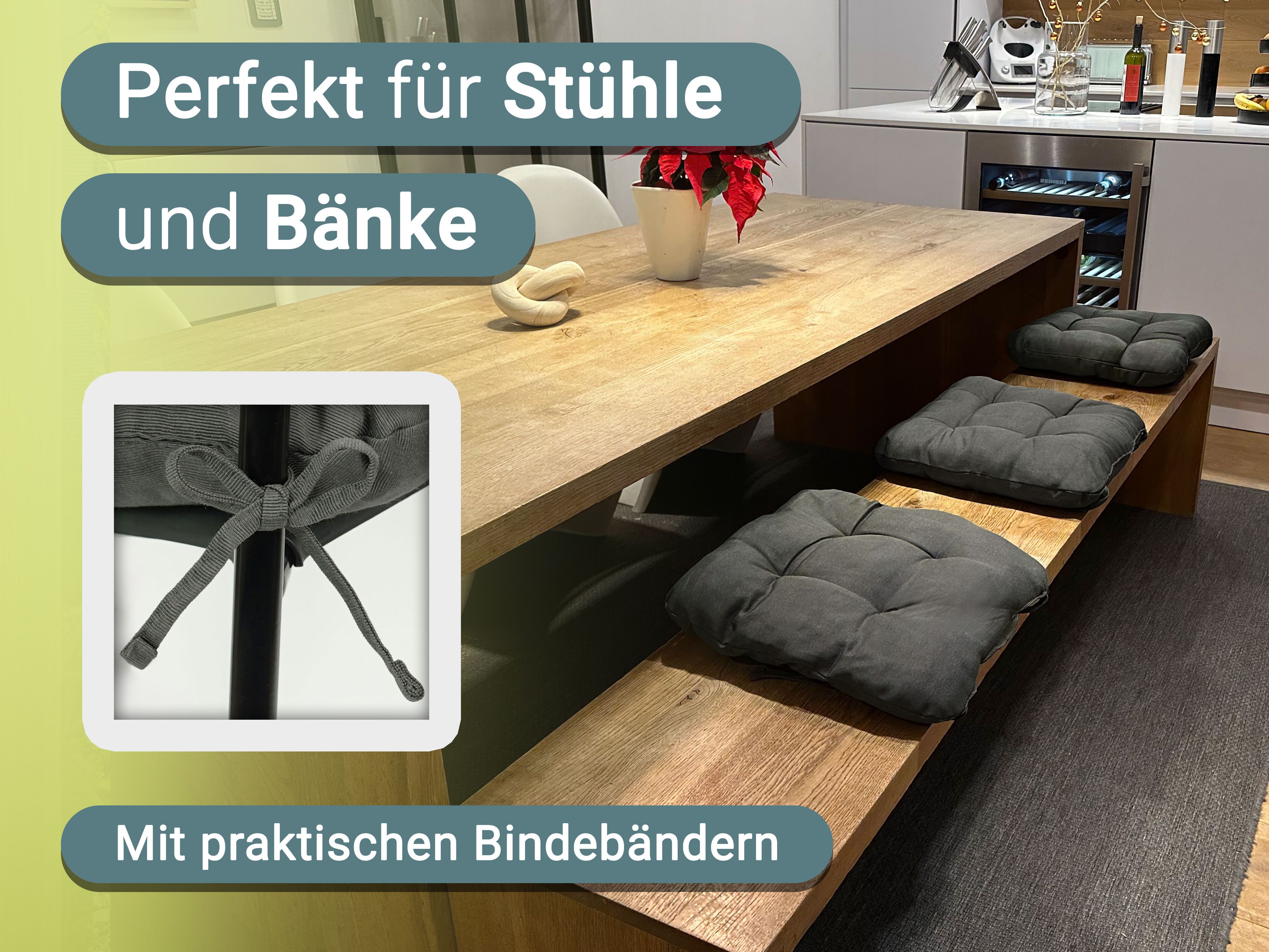 ZOLLNER Stuhlkissen, waschbar, Indoor und Outdoor, günstig online kaufen
