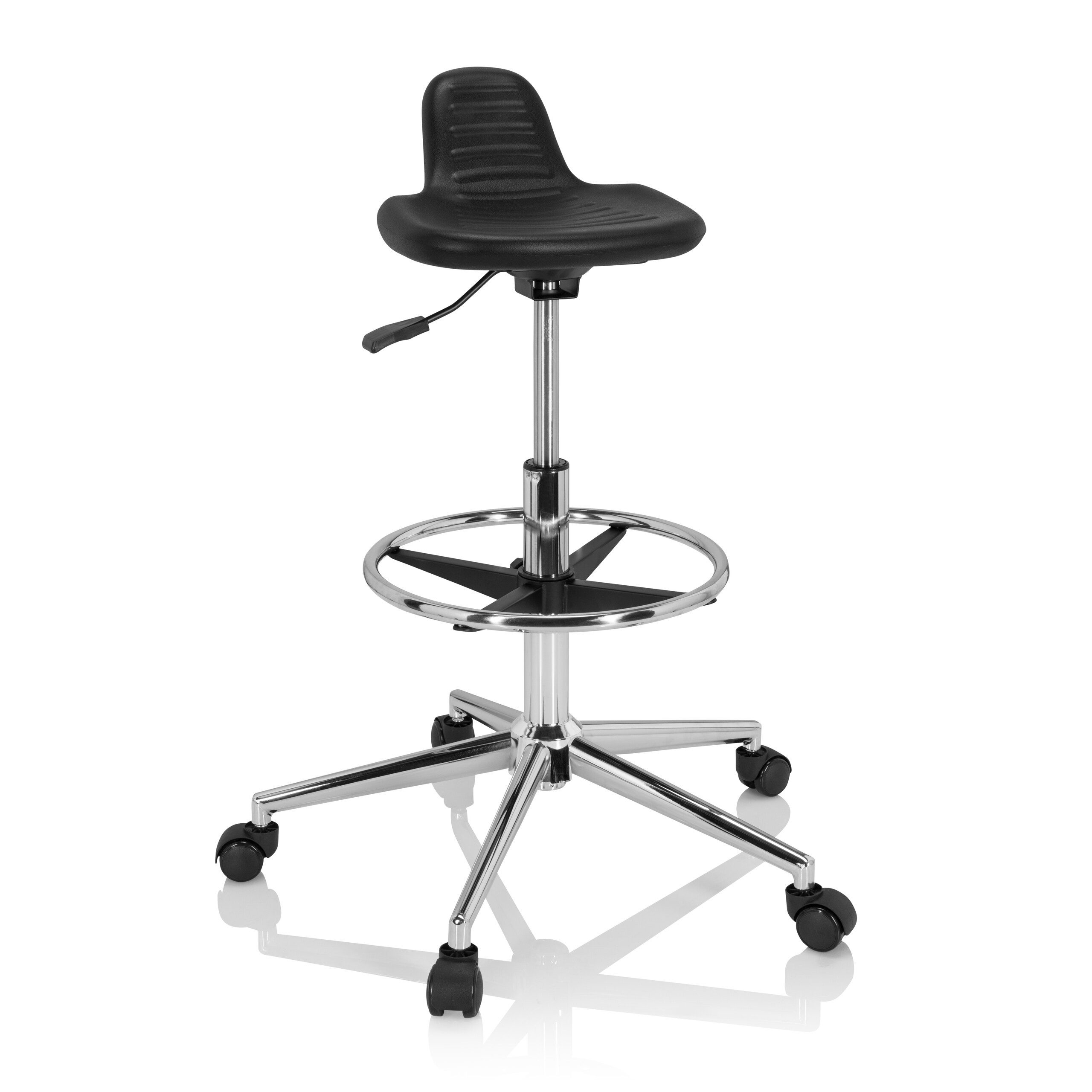 hjh OFFICE Arbeitshocker Поворотний табурет TOP WORK 03 I Hartschaum ohne Armlehnen, Arbeitsstuhl Поворотний табурет Офісний табурет mit Fußring, höhenverstellbar