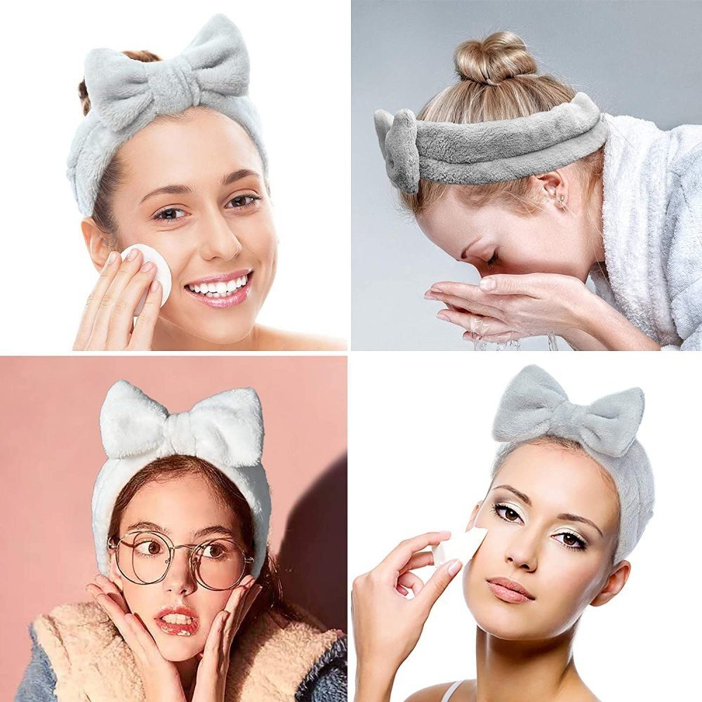 Stirnband,Make-up Bowknot Haarband weißrosagrau Stirnband Dusche Jormftte