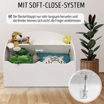 habeig Sitzbank KINDERBANK weiß Soft Close Bank Kindermöbel Stuhl Truhe, Mit dem Soft-Close-System
