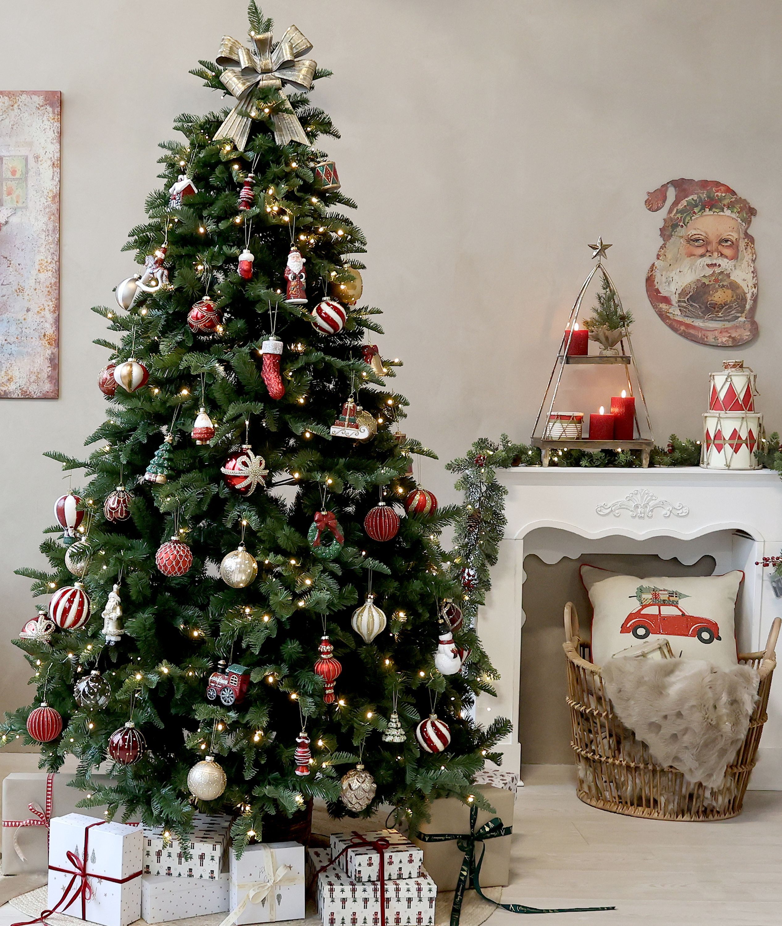 Chic Antique Metallbild Chic Antique - Weihnachtsmann Hängend Metallschild Weihnachtsdeko