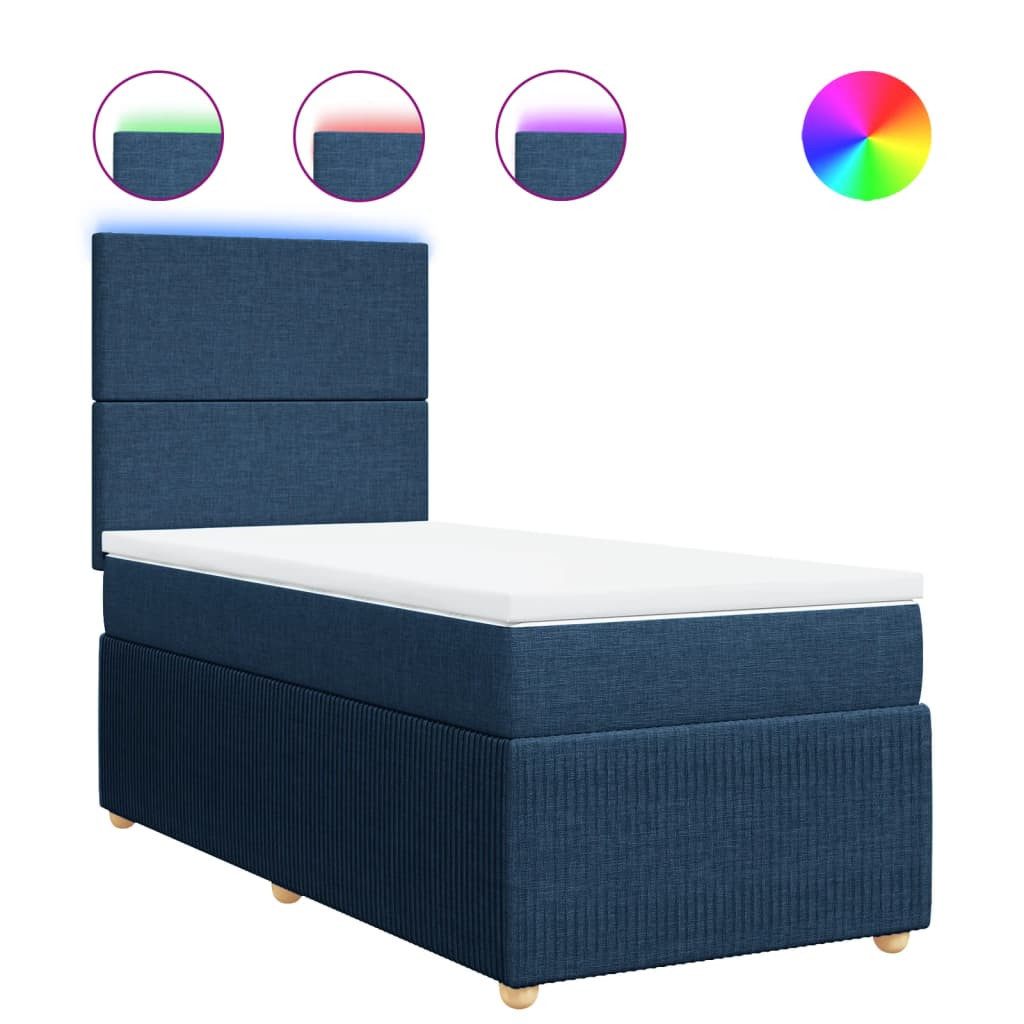 vidaXL Bett Boxspringbett mit Matratze Blau günstig online kaufen