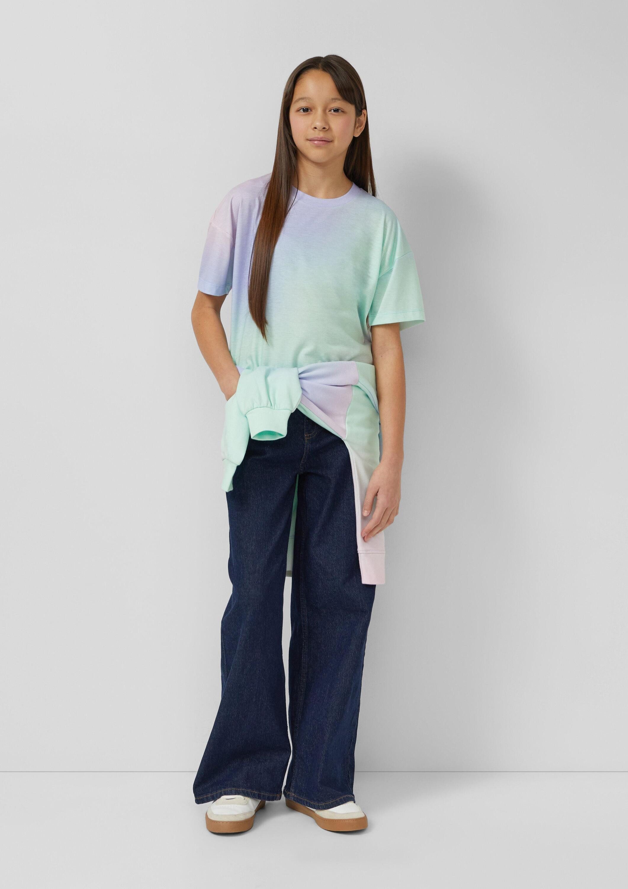 s.Oliver Kurzarmshirt T-Shirt T-Shirt im Boxy Fit mit Farbverlauf