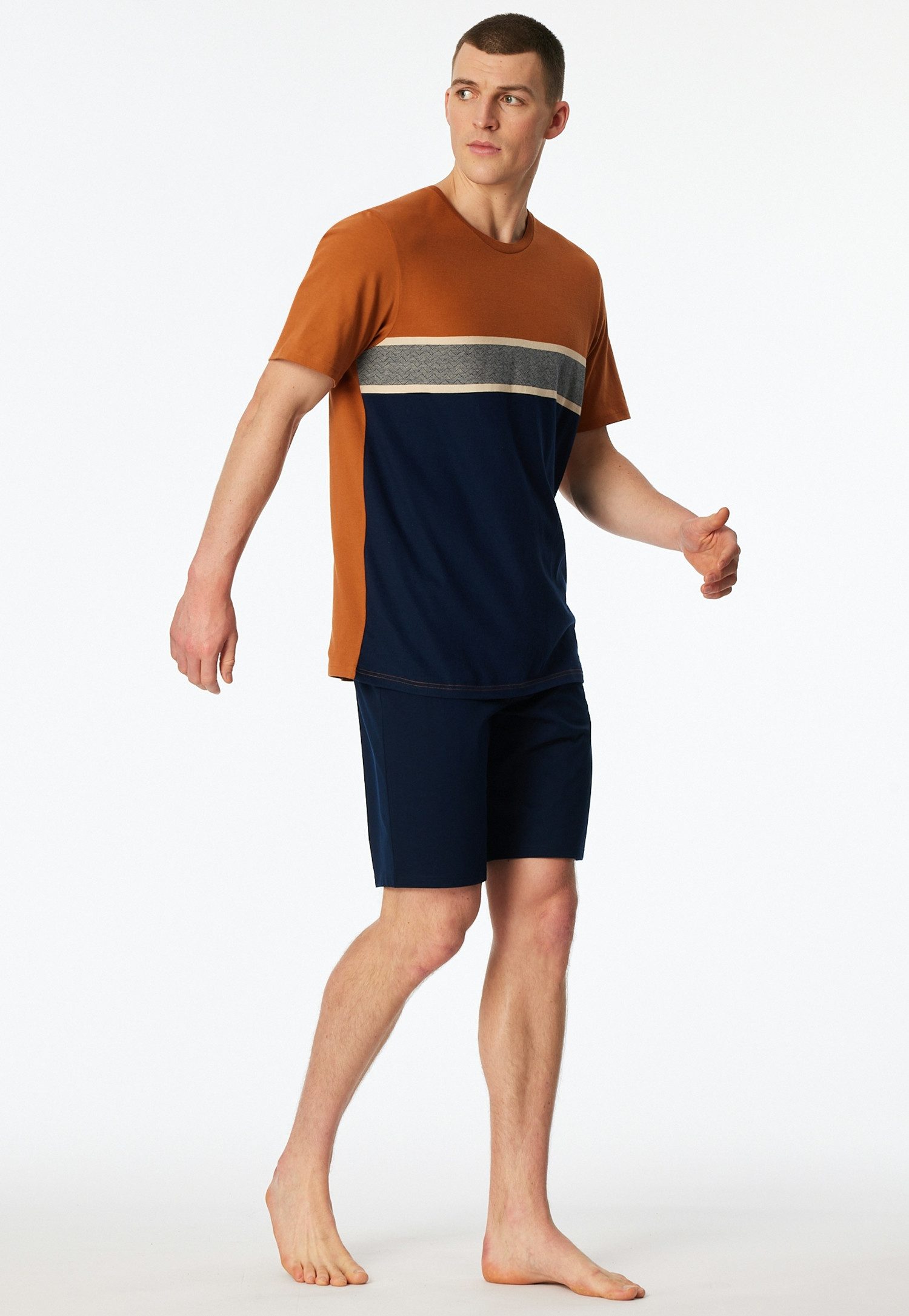 Schiesser Shorty Casual Essentials (2 tlg) mit Rundhalsausschnitt und kurzen Ärmeln