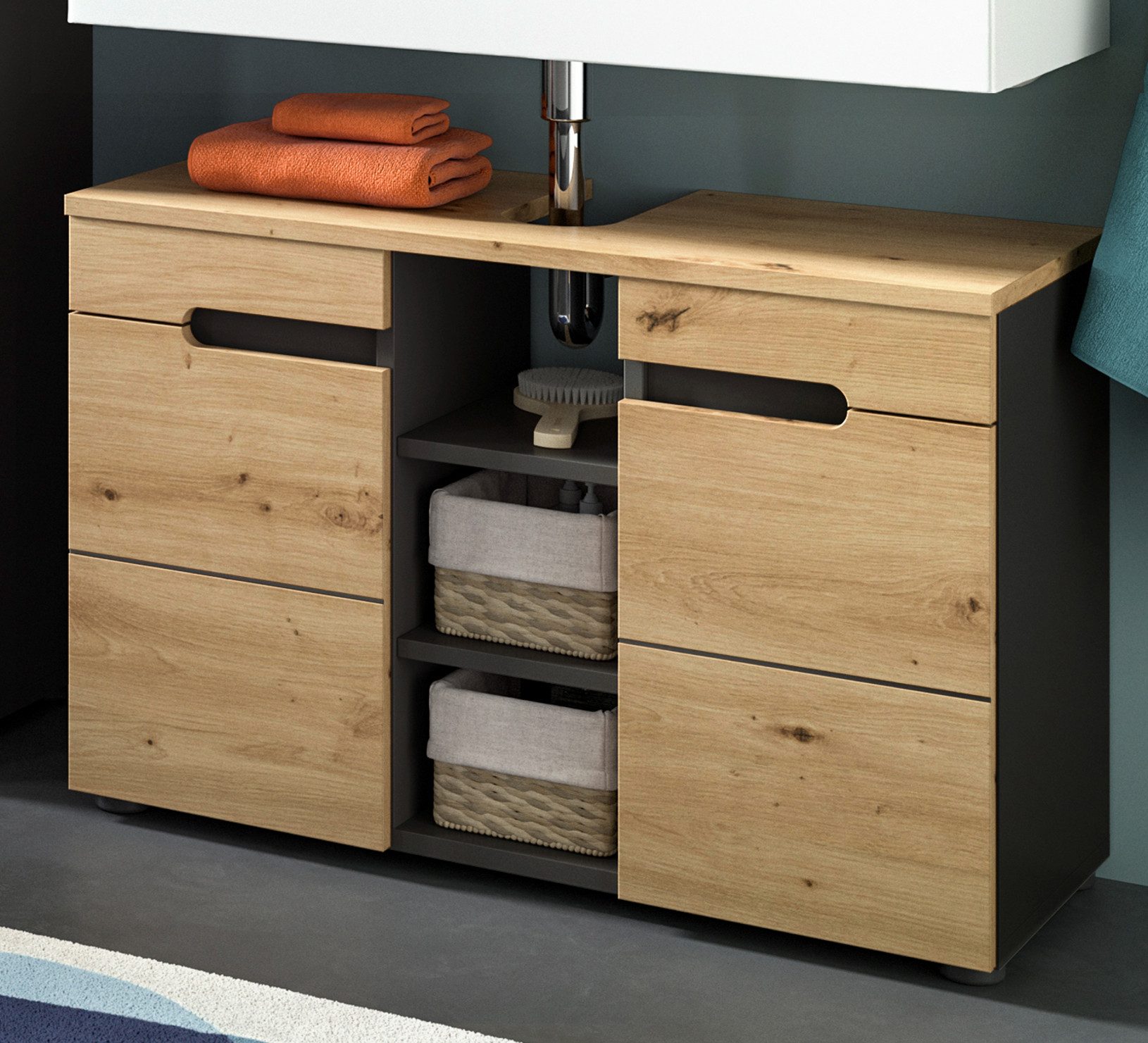 Inn.Furn Waschbeckenunterschrank Cooper (Unterschrank in Artisan Eiche und günstig online kaufen