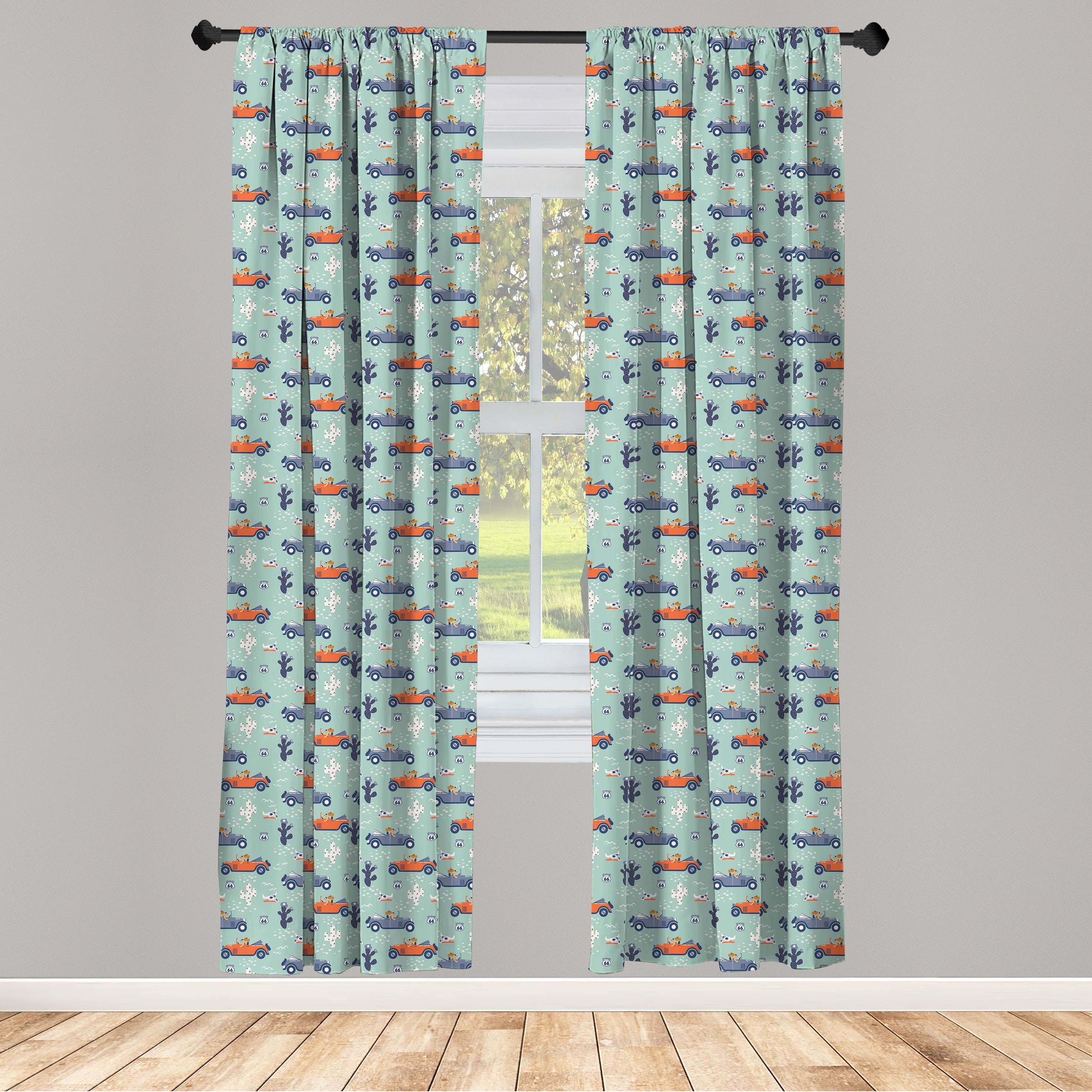 Gardine Vorhang für Wohnzimmer Schlafzimmer Dekor, Abakuhaus, Microfaser, Karikatur Creative-Theme mit Hunden