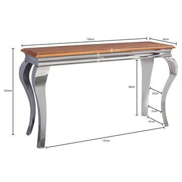Wohnling Konsolentisch WL5.946 (Sheesham Massivholz / Metall 130x76,5x42 cm), Flurtisch Anrichte Modern, Kleiner Schreibtisch