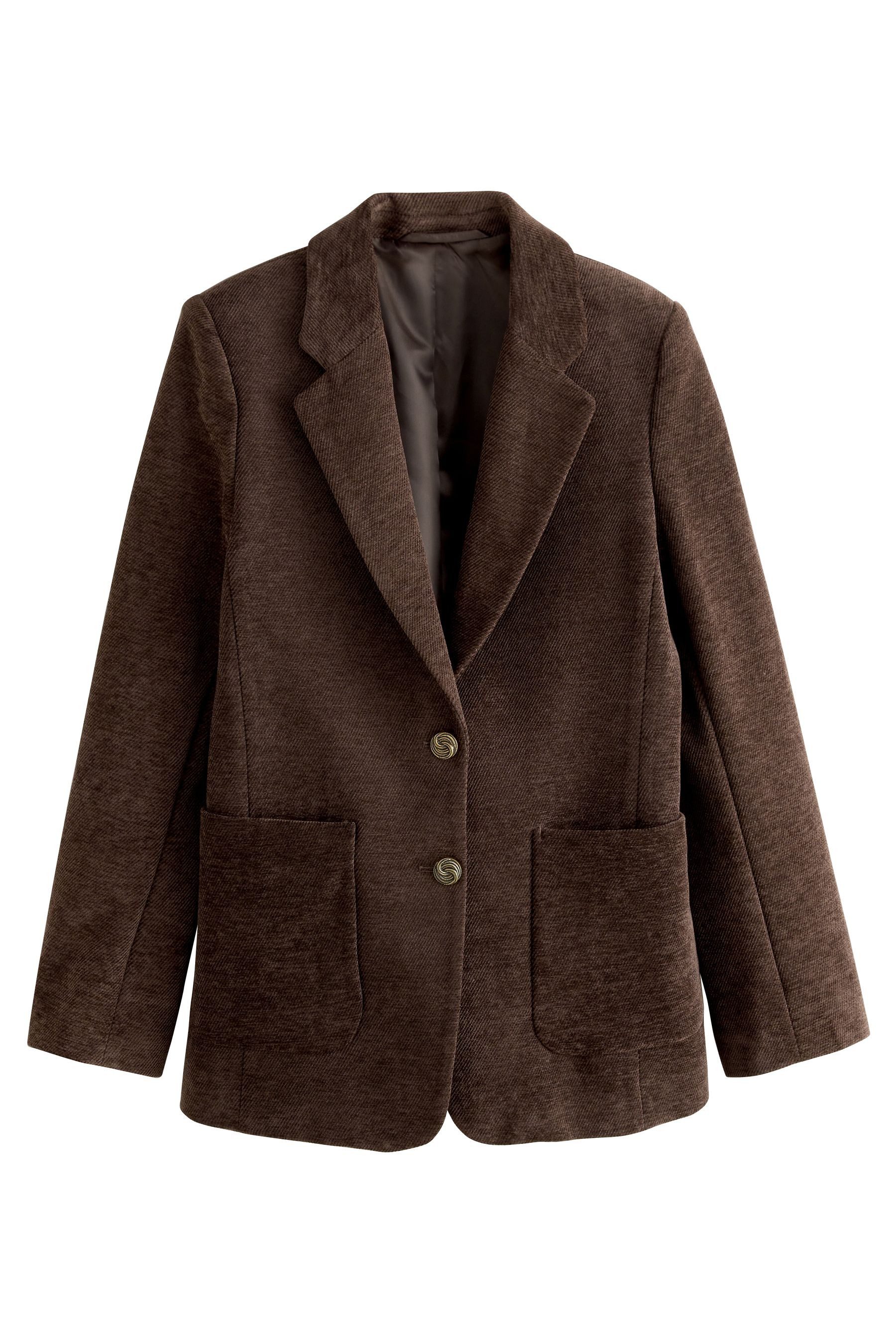 Jackenblazer Einreihiger Chenille-Blazer