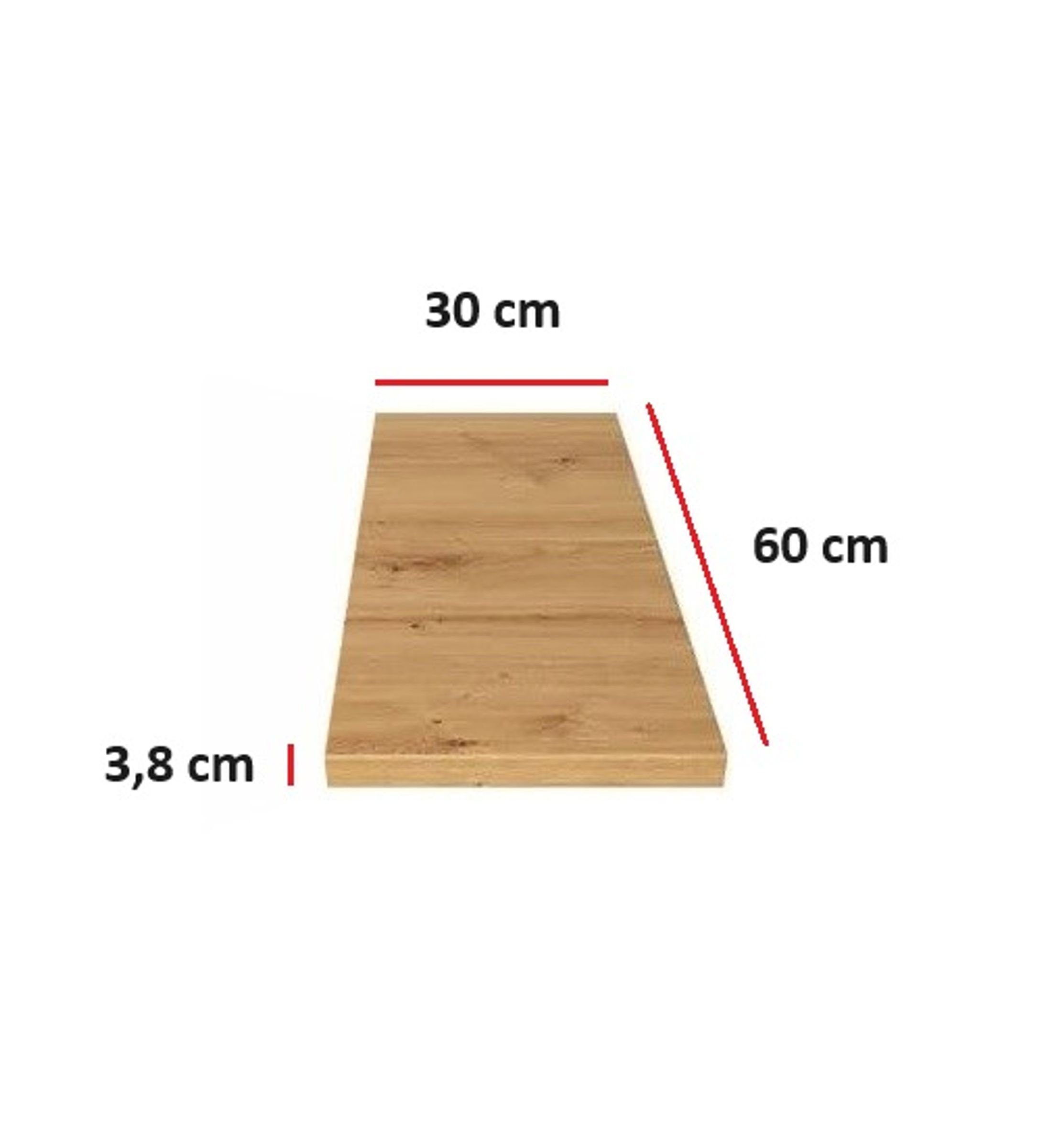 Küchen-Preisbombe Arbeitsplatte Dekor Tiefe ca. 30 cm Breite 1 3,8 Küche STILO / cm ca. EKO Küchenzeile cm 60 / Höhe Artisan Einbauküche St), Eiche (1