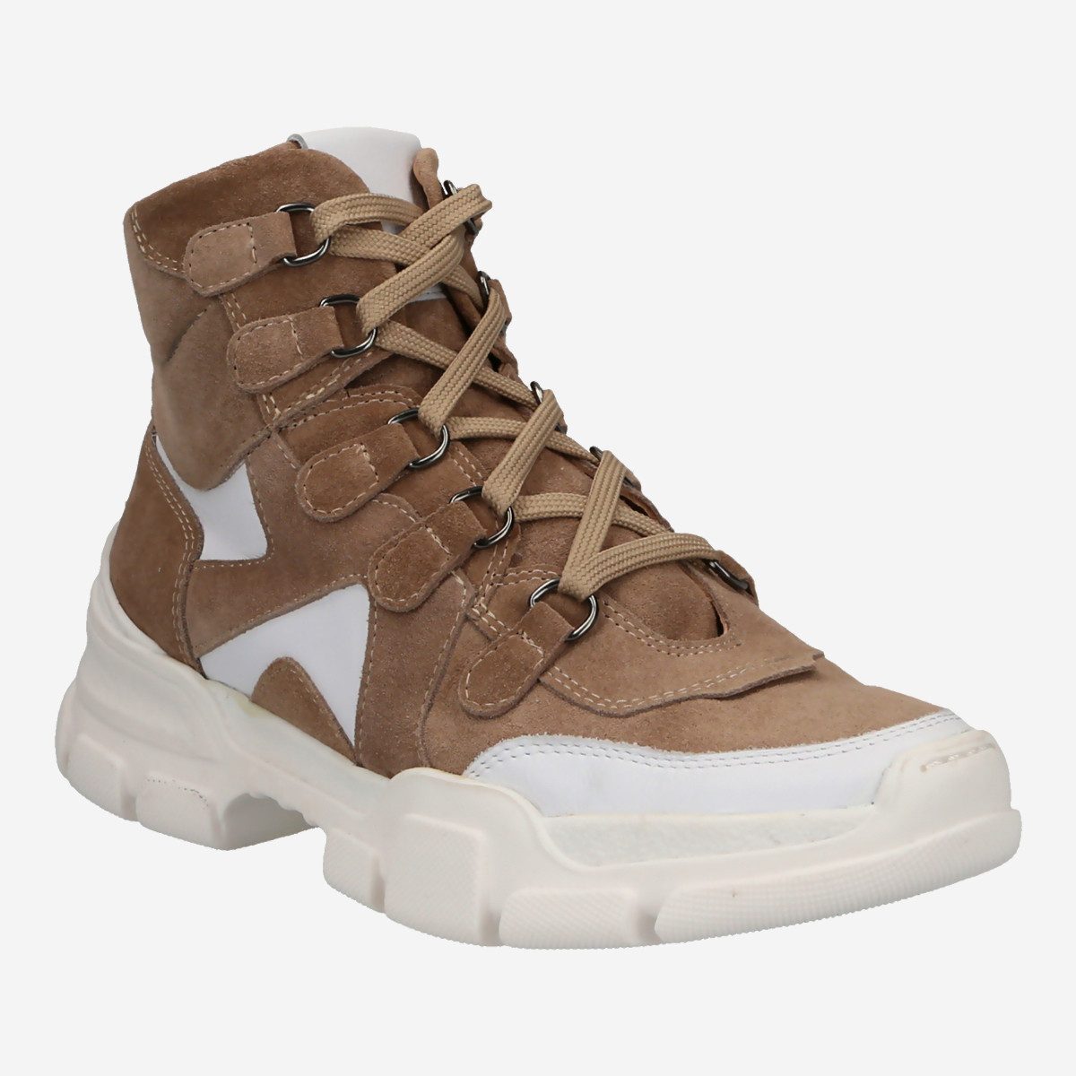 Perlato Perlato 11662 BLANC/STONE, Sneaker in Beige kombiniert für Damen Sneaker