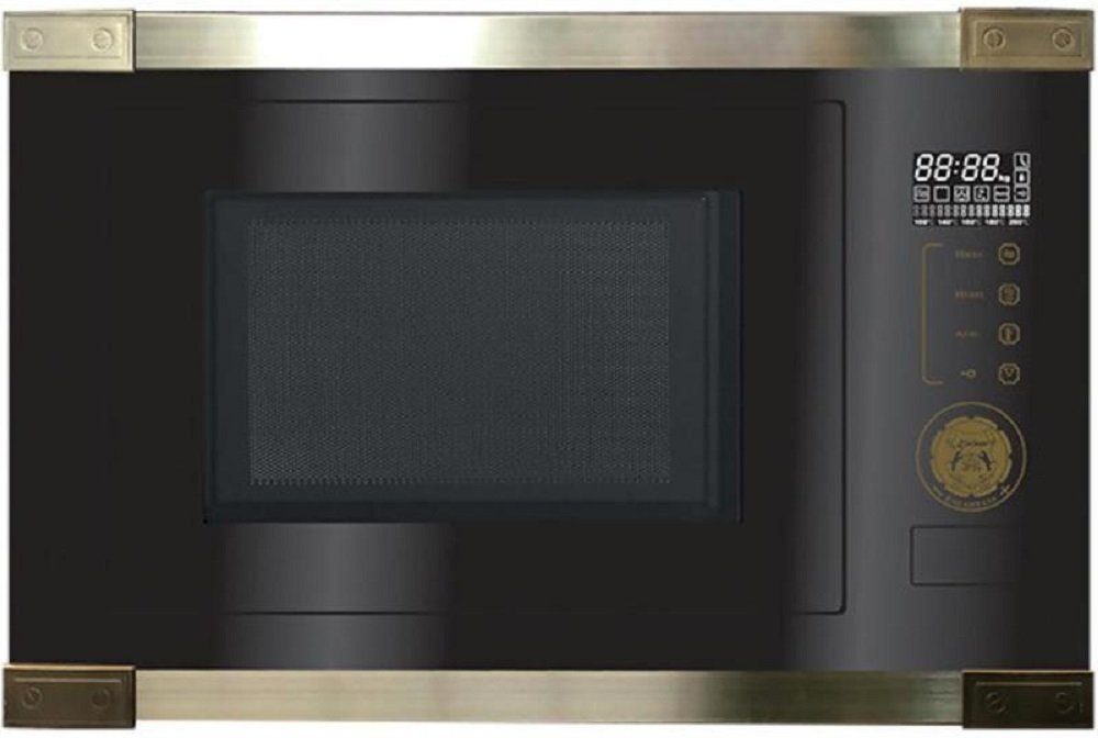 Kaiser Küchengeräte Einbau-Mikrowelle EM 2545 AD, Grill und Heißluft, 25 l, Retro MIkrowell,Anthrazitfarbiges Glas,60cm | Mikrowellen