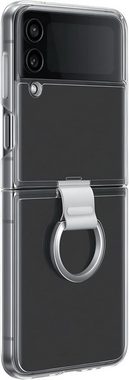 CULTZEN Handyhülle Hülle Schutzhülle Ringhalterung Samsung Galaxy Z Flip 4 Transparent Faltbares Smartphone, Robuste Hülle, Elegant Design, Polykarbonat, Hochwertiger Schutz, Ultraleichte Abdeckung, Transparente Schutzhülle, Kabelloses Laden, Premium Material, Zubehör